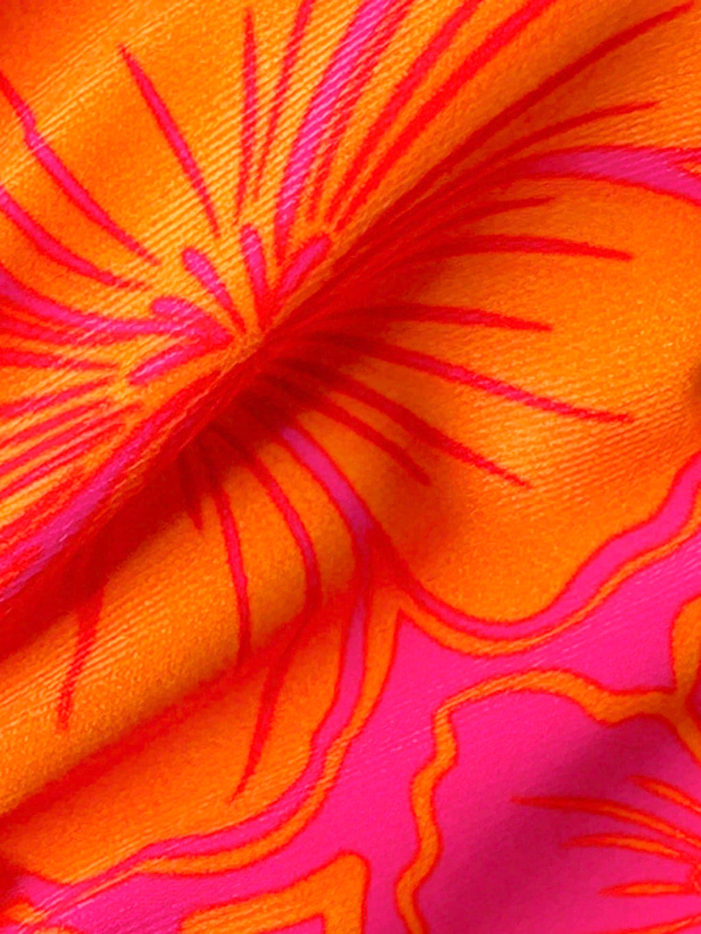 Swim Mod Multicolor Fabric Tropical Halter Bikini Set Knot Tie Side