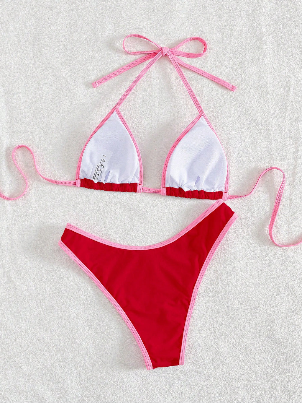 PEPPERMOLLY New Solid Color Soft Padded Halter Tie Sexy Bikini,