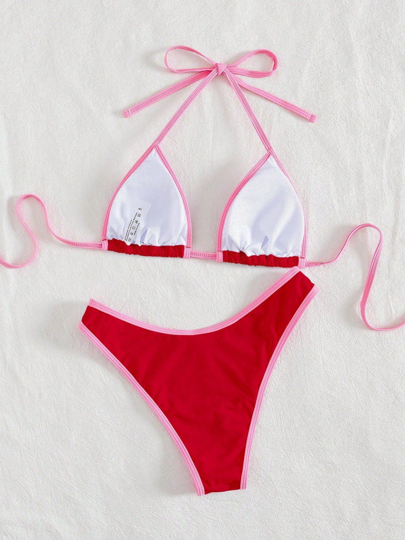 PEPPERMOLLY New Solid Color Soft Padded Halter Tie Sexy Bikini,