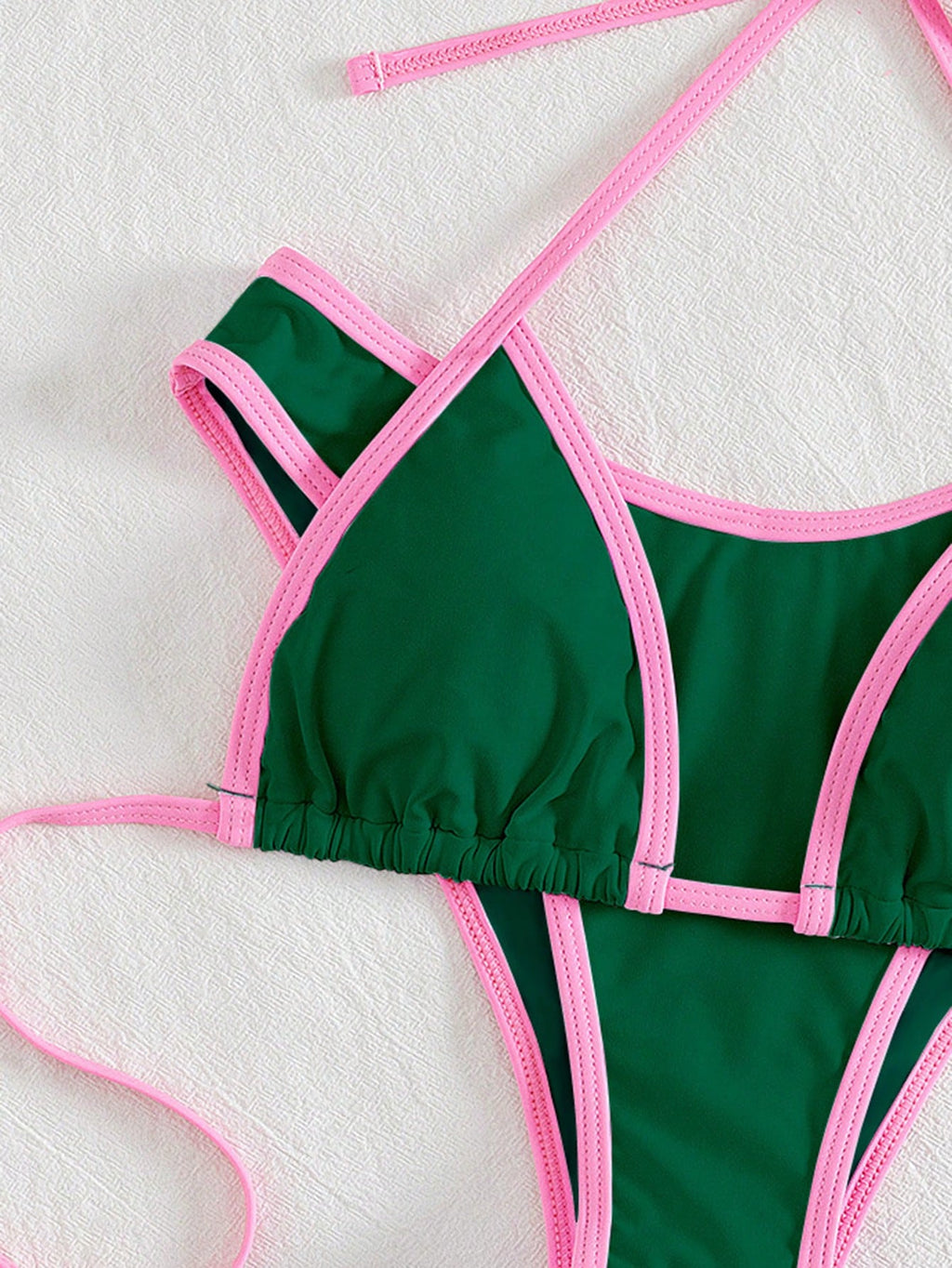 PEPPERMOLLY New Solid Color Soft Padded Halter Tie Sexy Bikini,