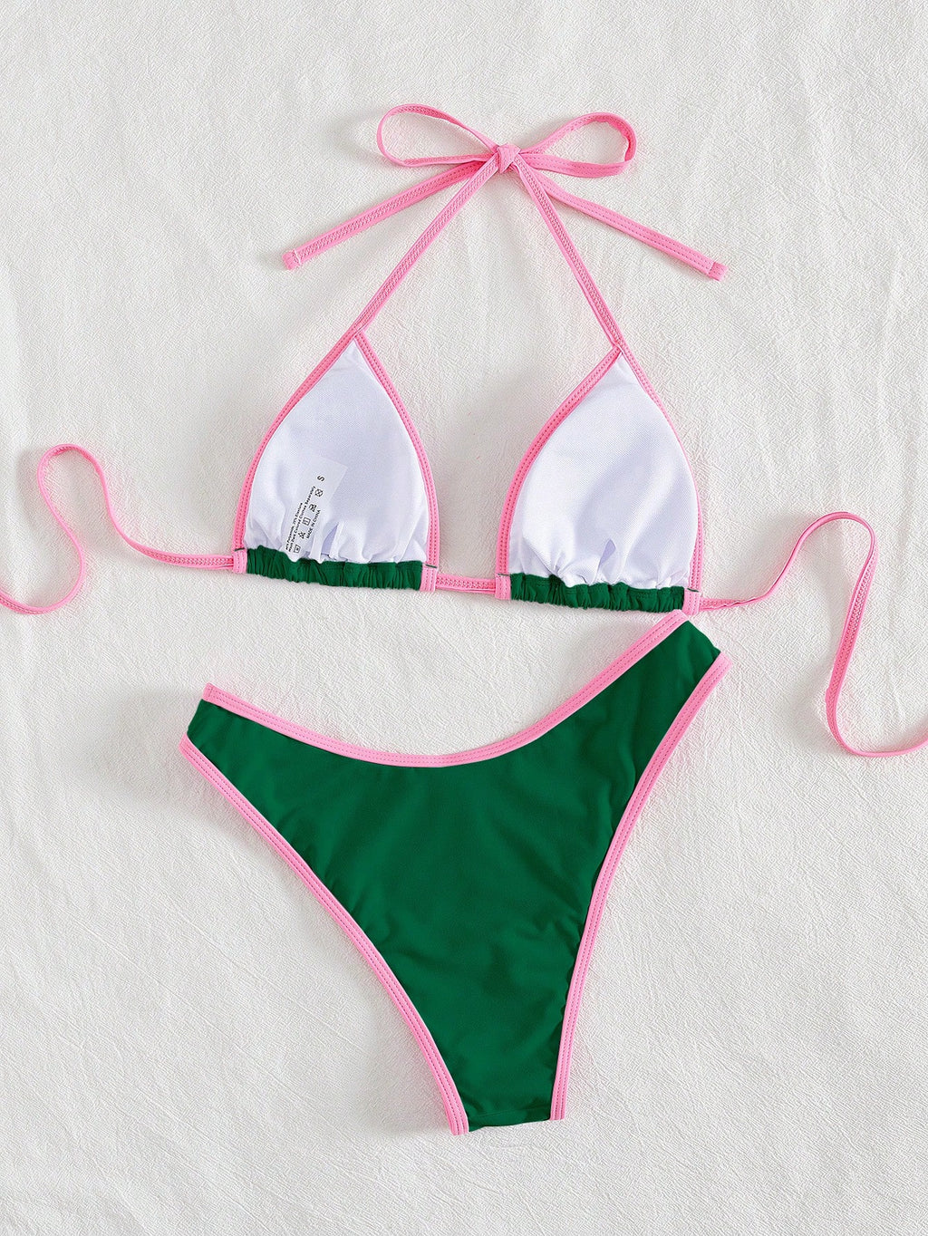 PEPPERMOLLY New Solid Color Soft Padded Halter Tie Sexy Bikini,