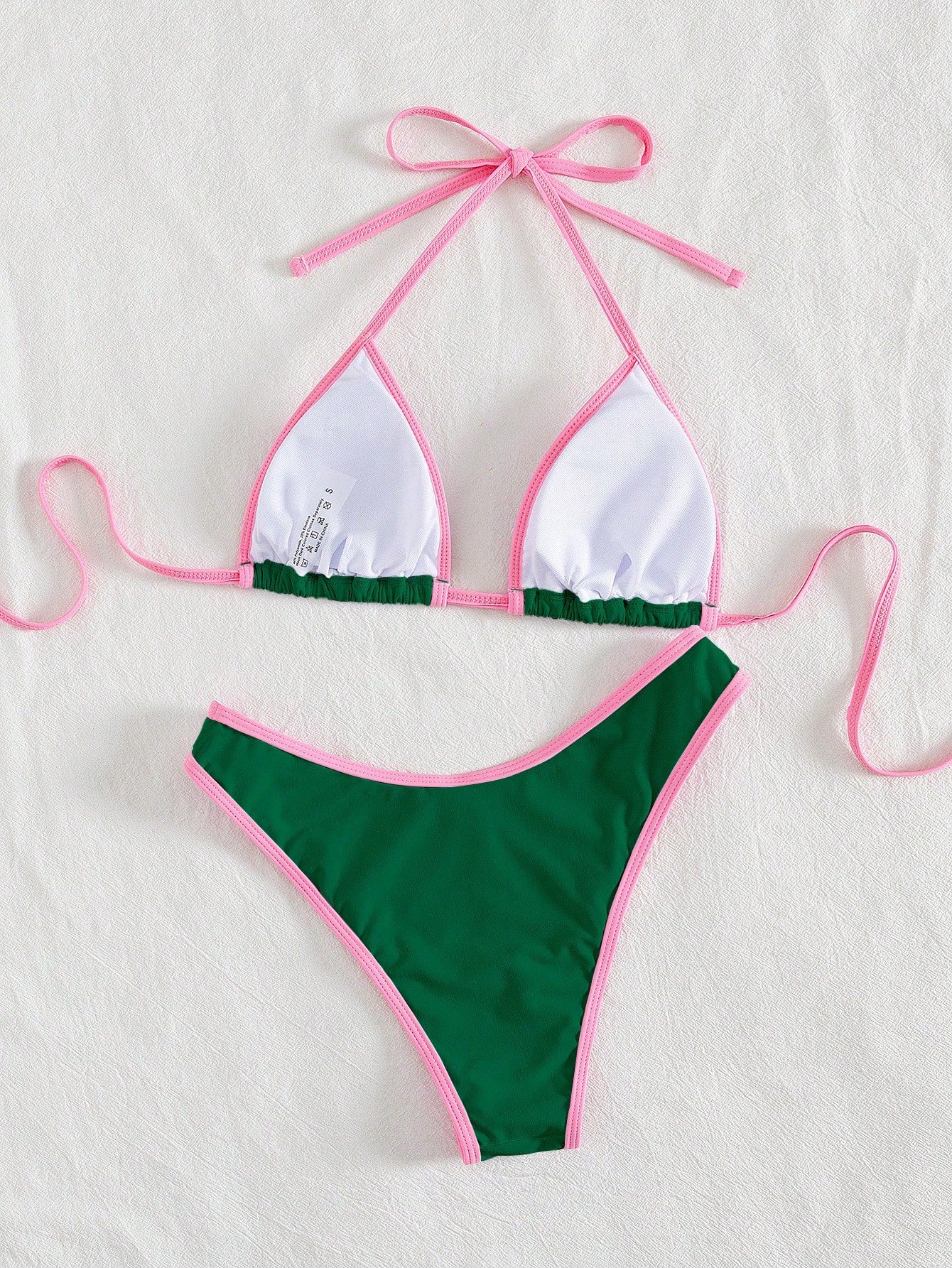 PEPPERMOLLY New Solid Color Soft Padded Halter Tie Sexy Bikini,