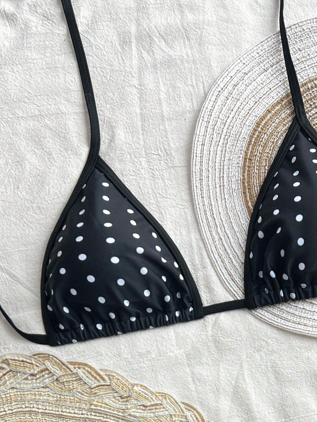 Swim Mod Women Red And White Polka Dot Bikini Set,Summer Tropical