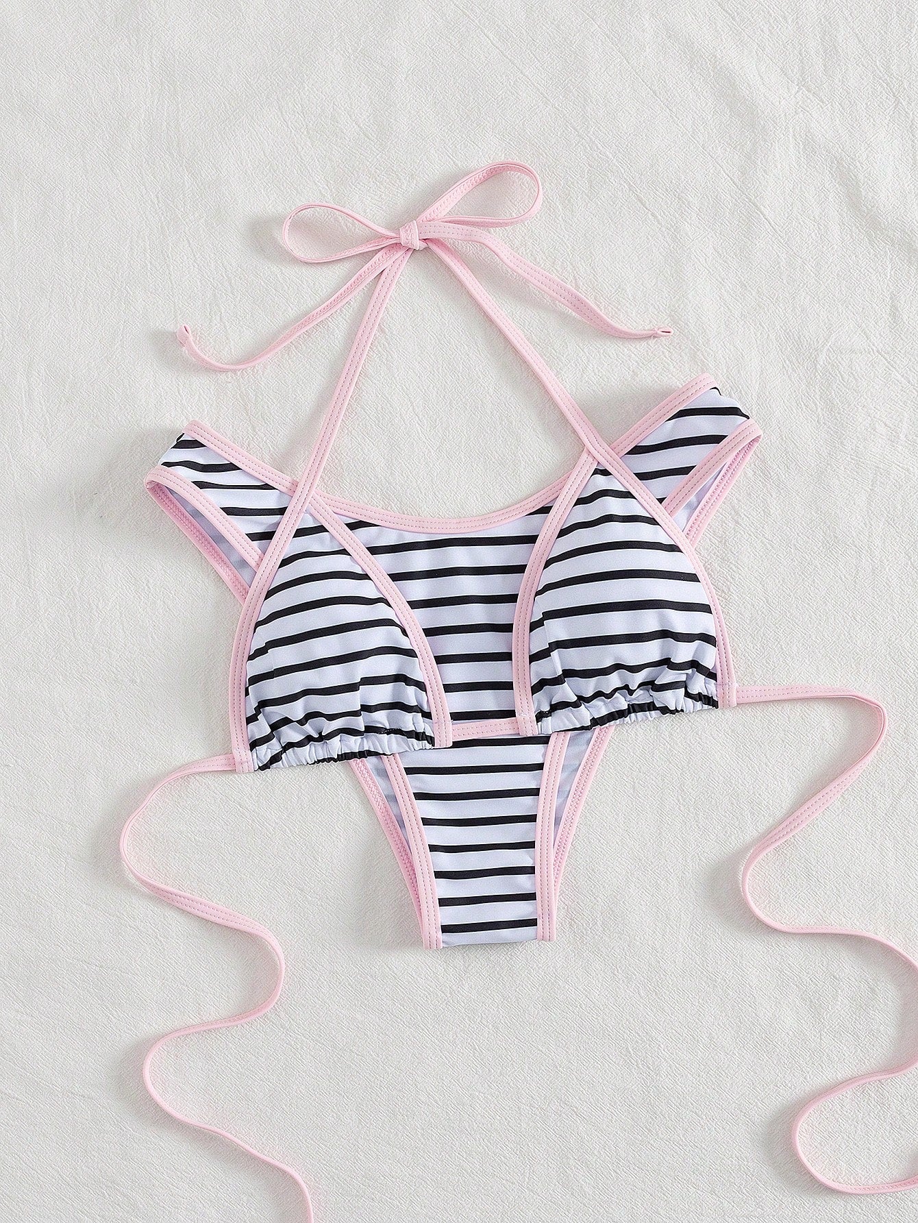 PEPPERMOLLY Women's Sexy & Fashionable Black & White 2 Pieces