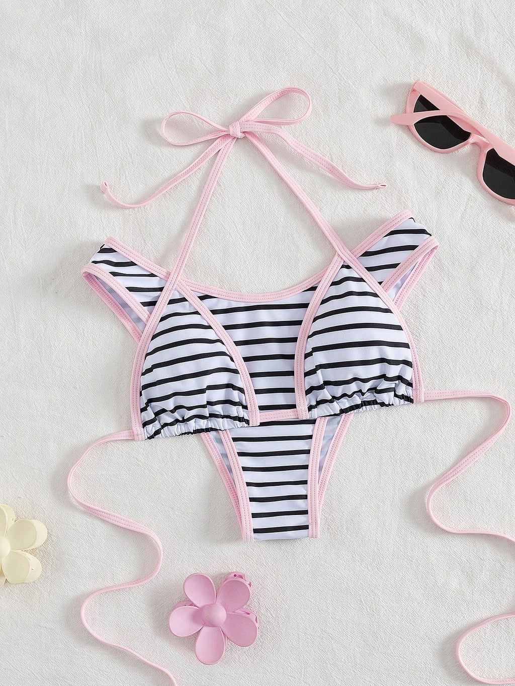 PEPPERMOLLY Women's Sexy & Fashionable Black & White 2 Pieces