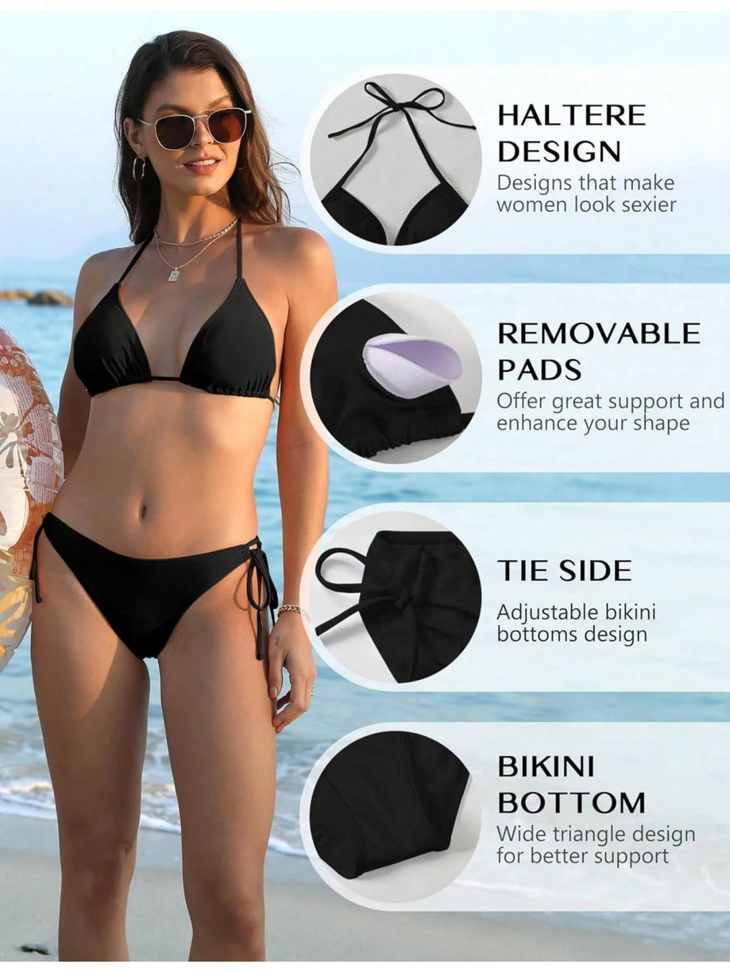 Bikini Sets For Women Sexy Two Piece Bathing Suit Halter Triangle