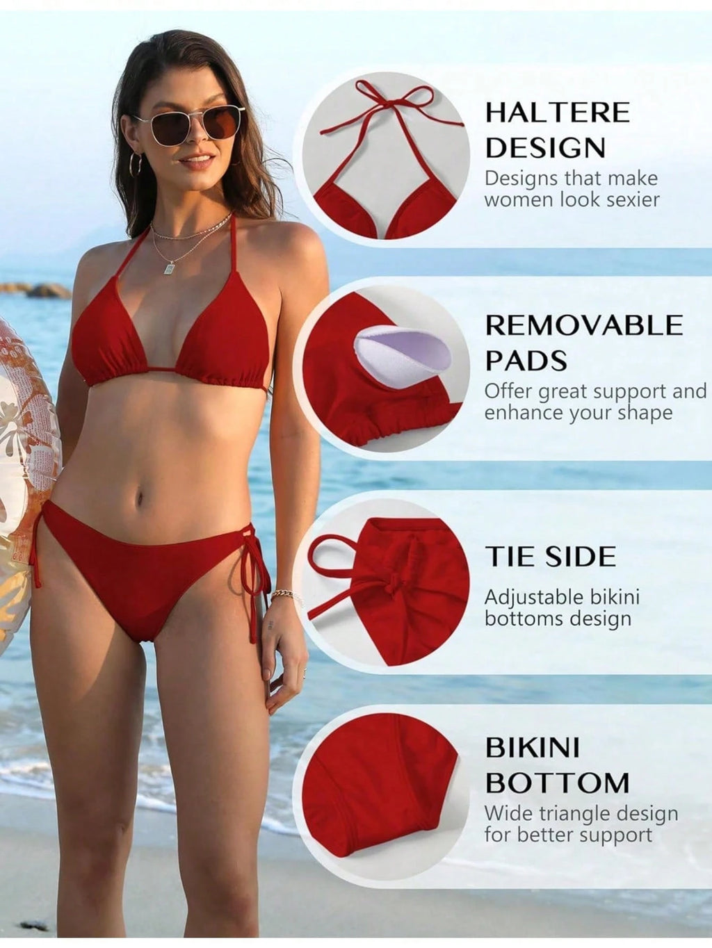 Bikini Sets For Women Sexy Two Piece Bathing Suit Halter Triangle
