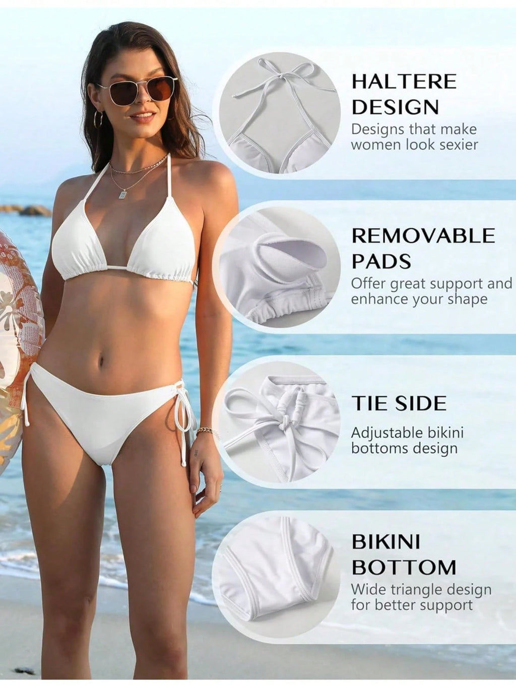 Bikini Sets For Women Sexy Two Piece Bathing Suit Halter Triangle