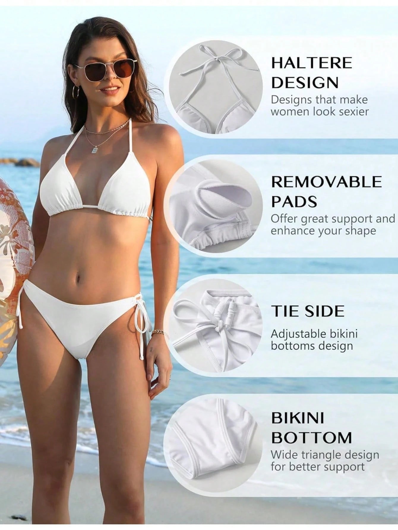 Bikini Sets For Women Sexy Two Piece Bathing Suit Halter Triangle
