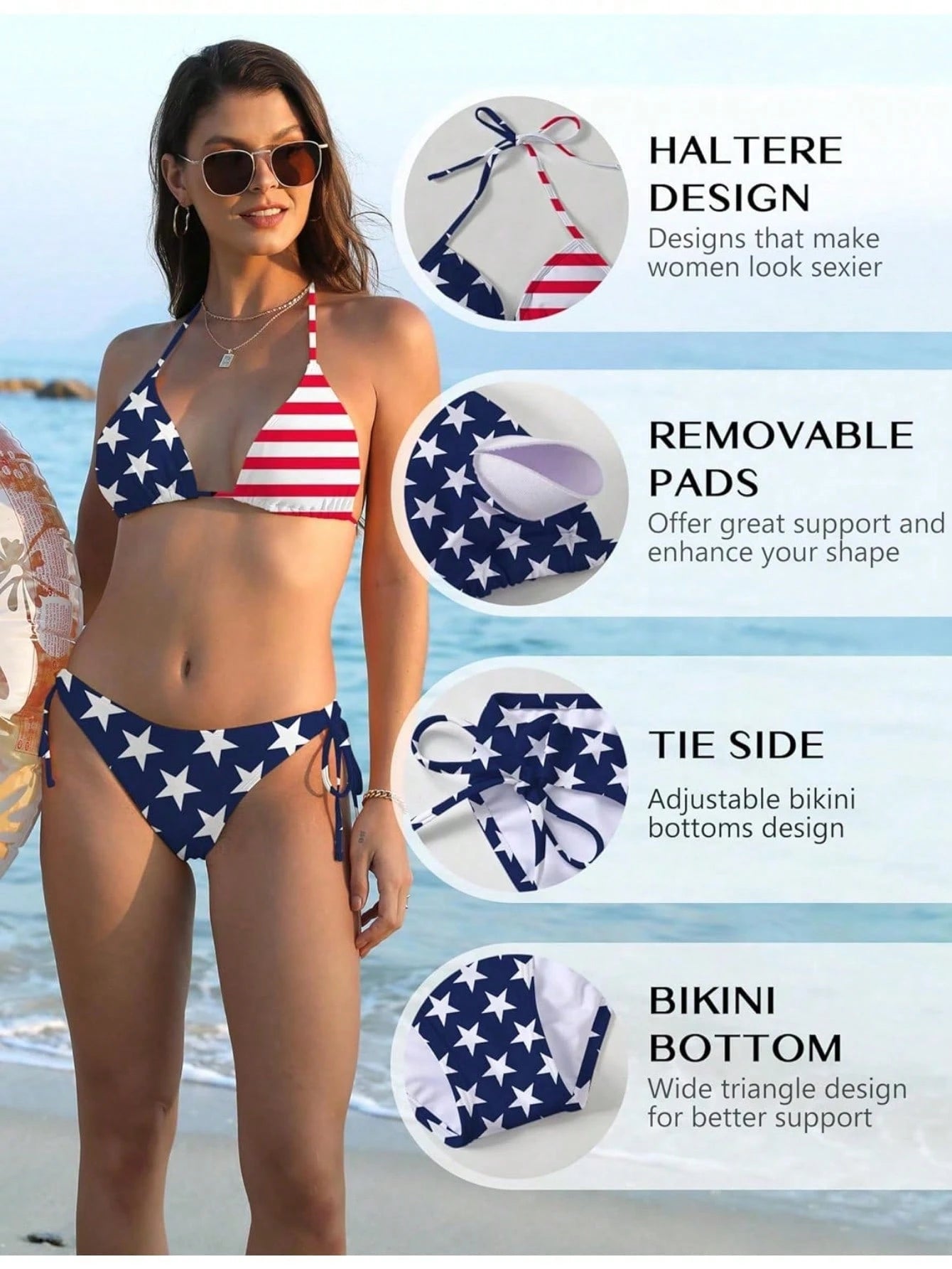 Bikini Sets For Women Sexy Two Piece Bathing Suit Halter Triangle