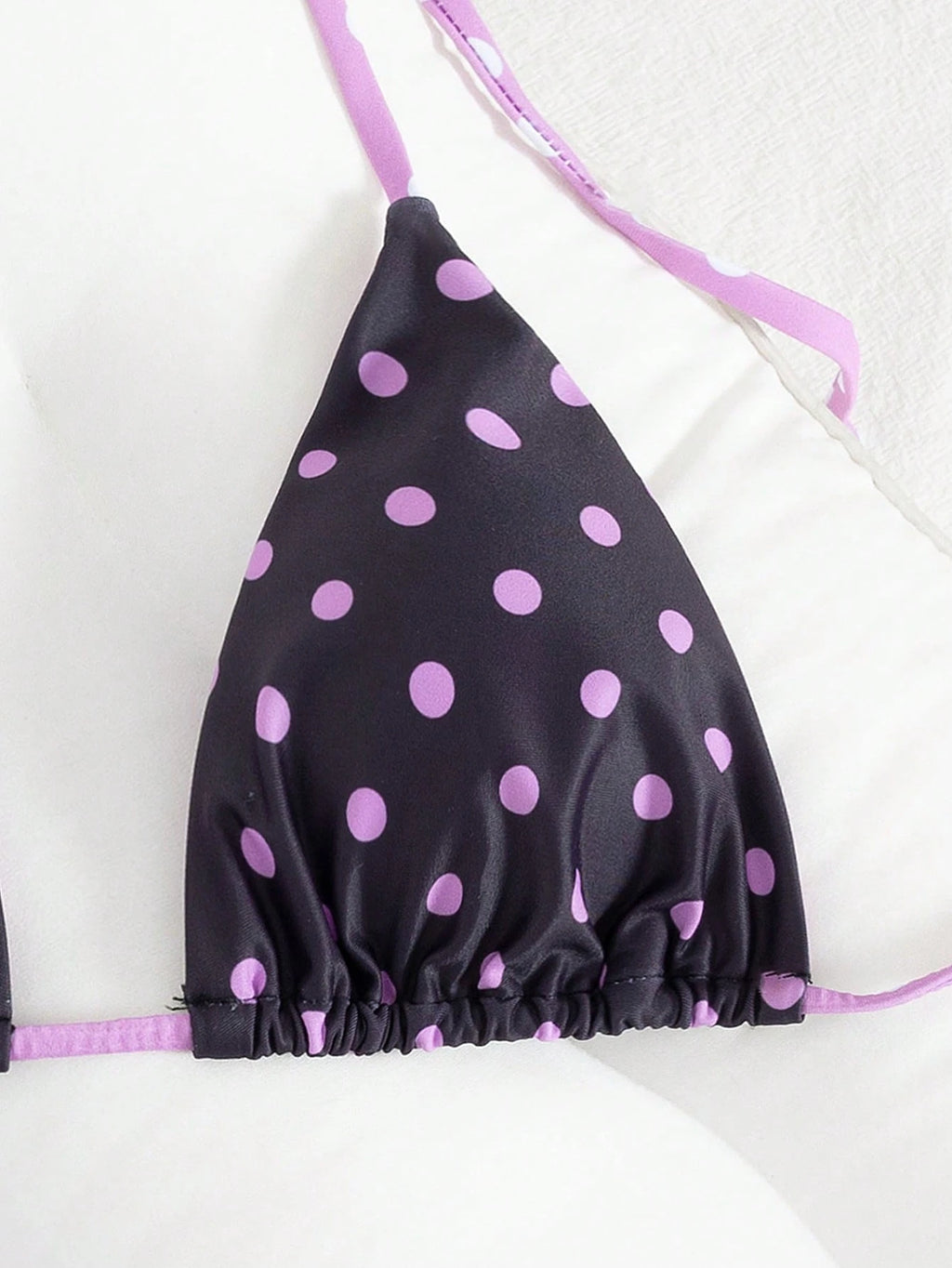 Polka Dot Print Backless Bikini Set, Sexy Beach Vacation Pink Summer