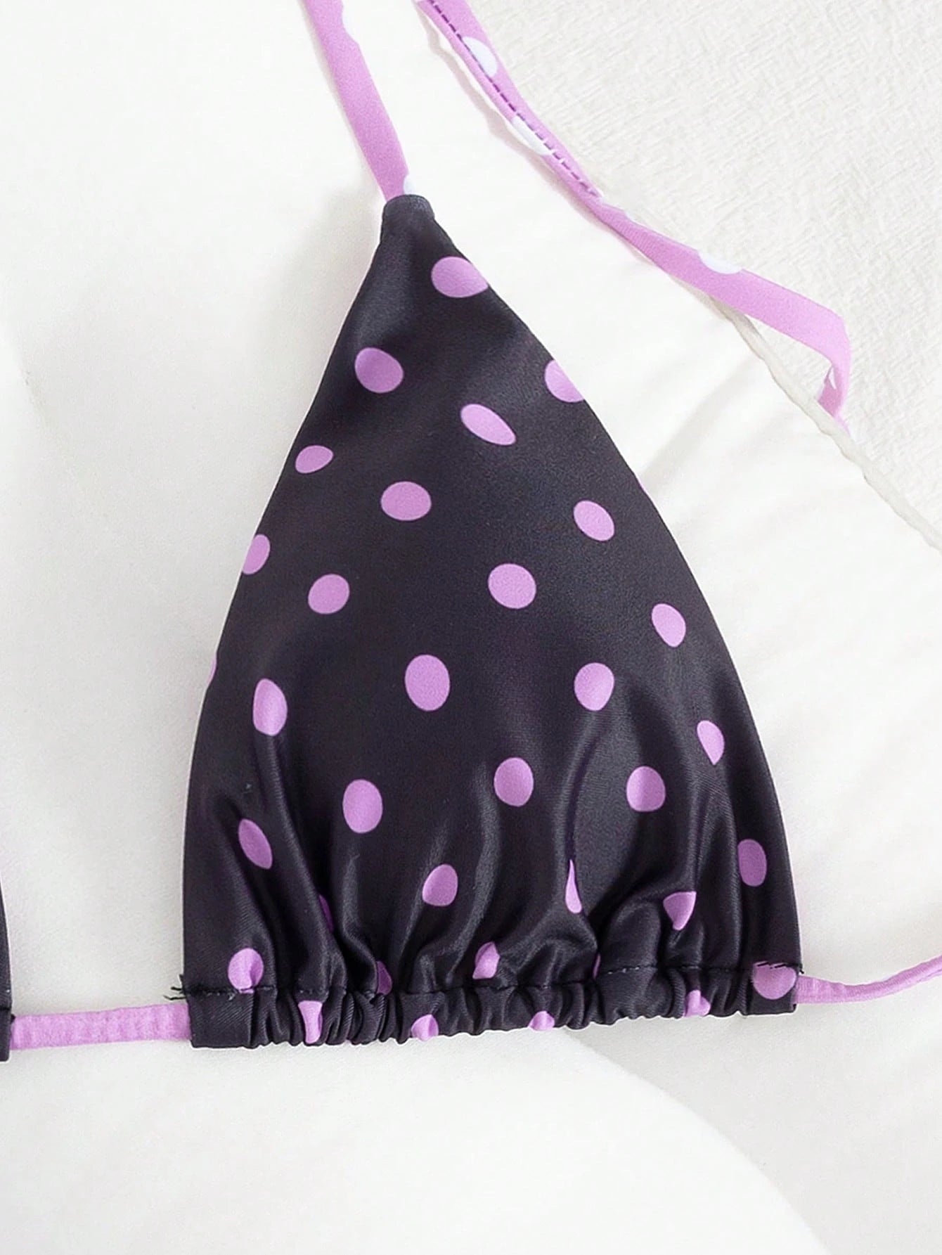 Polka Dot Print Backless Bikini Set, Sexy Beach Vacation Pink Summer