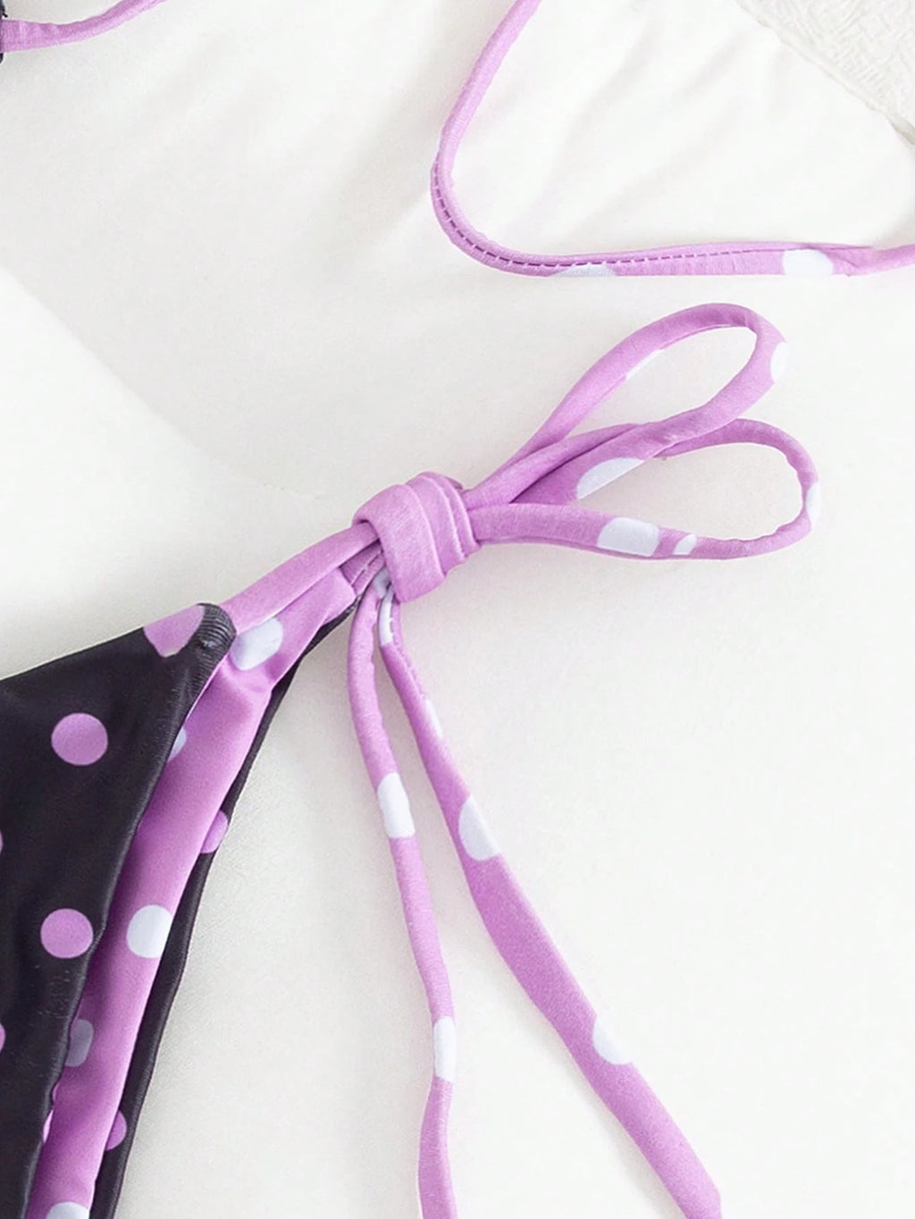 Polka Dot Print Backless Bikini Set, Sexy Beach Vacation Pink Summer