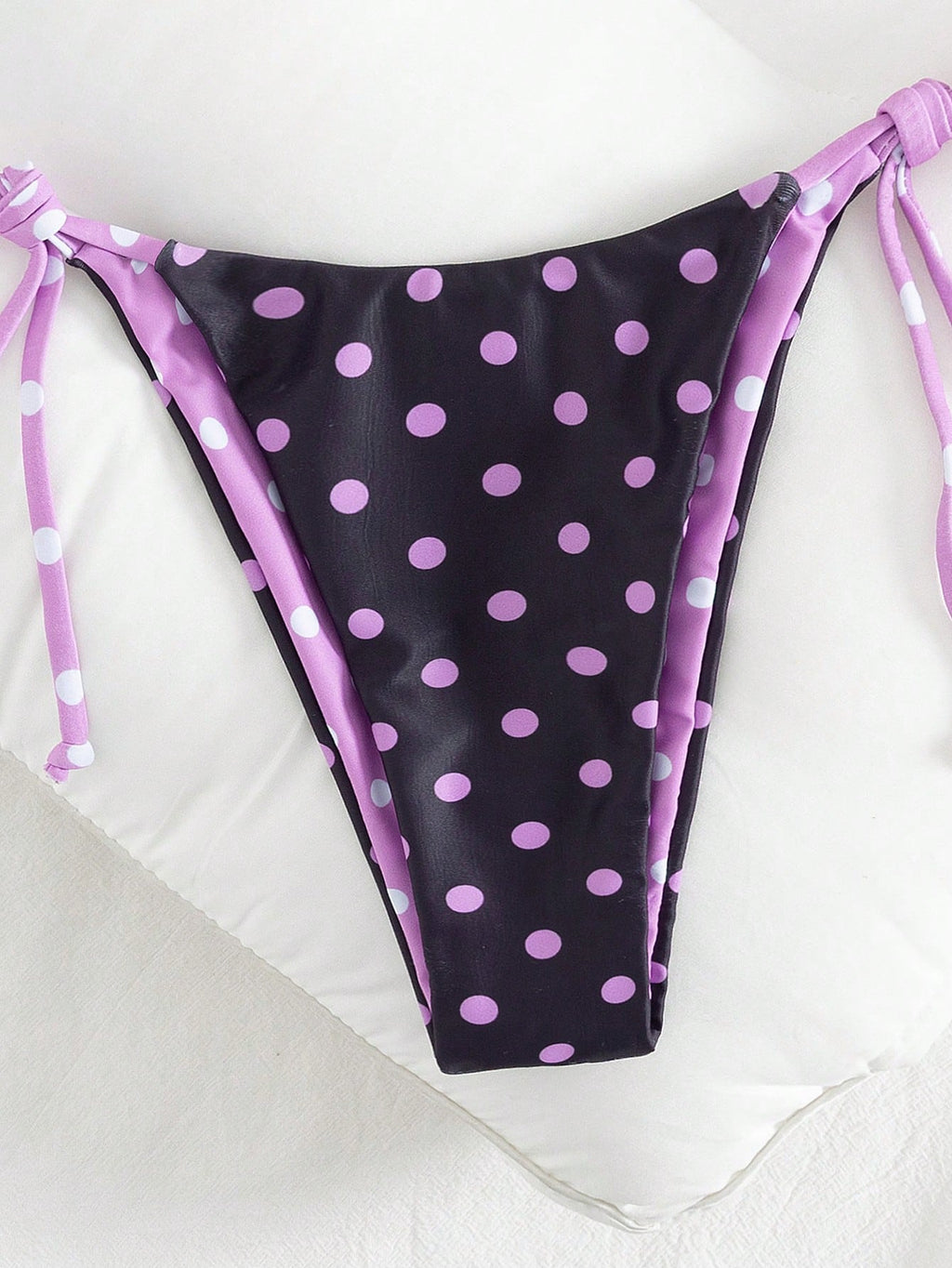 Polka Dot Print Backless Bikini Set, Sexy Beach Vacation Pink Summer