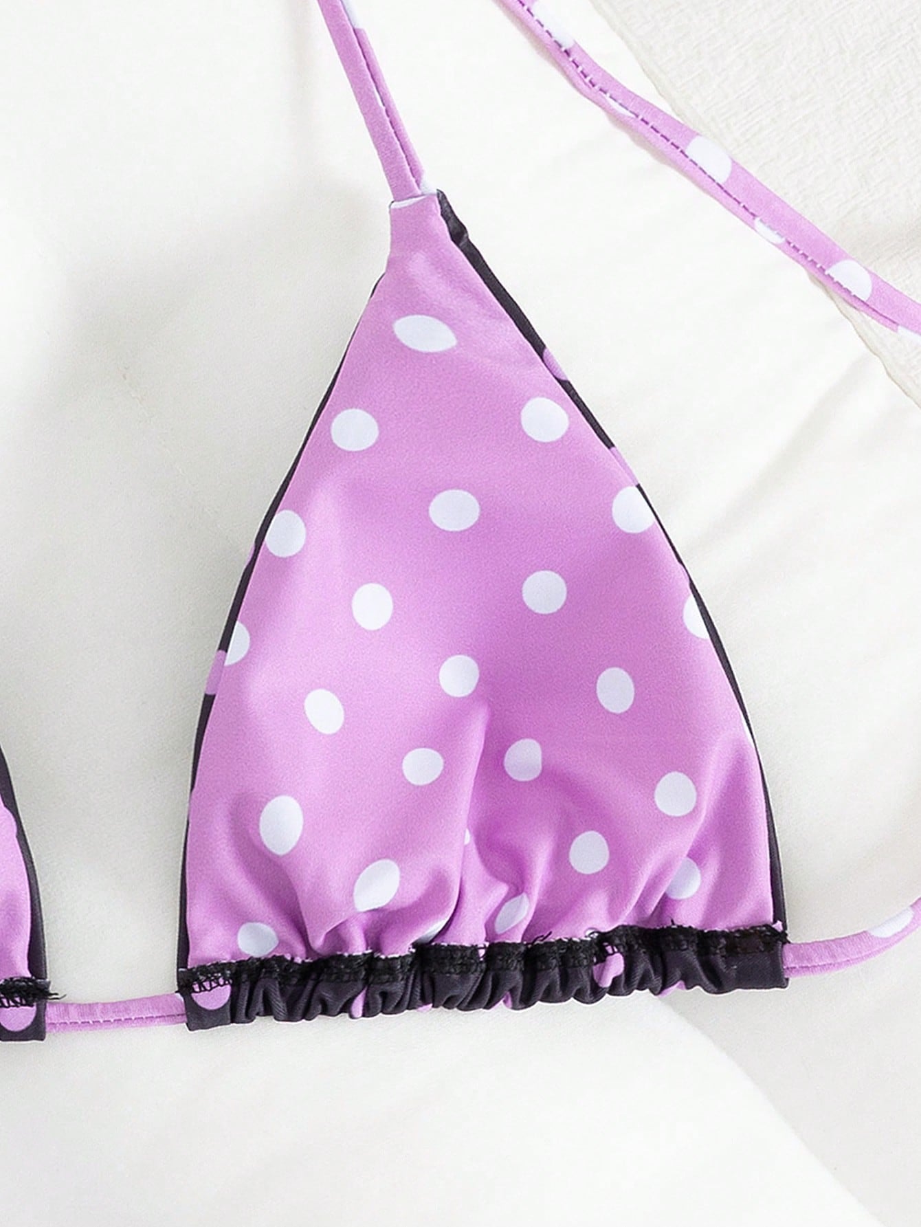 Polka Dot Print Backless Bikini Set, Sexy Beach Vacation Pink Summer