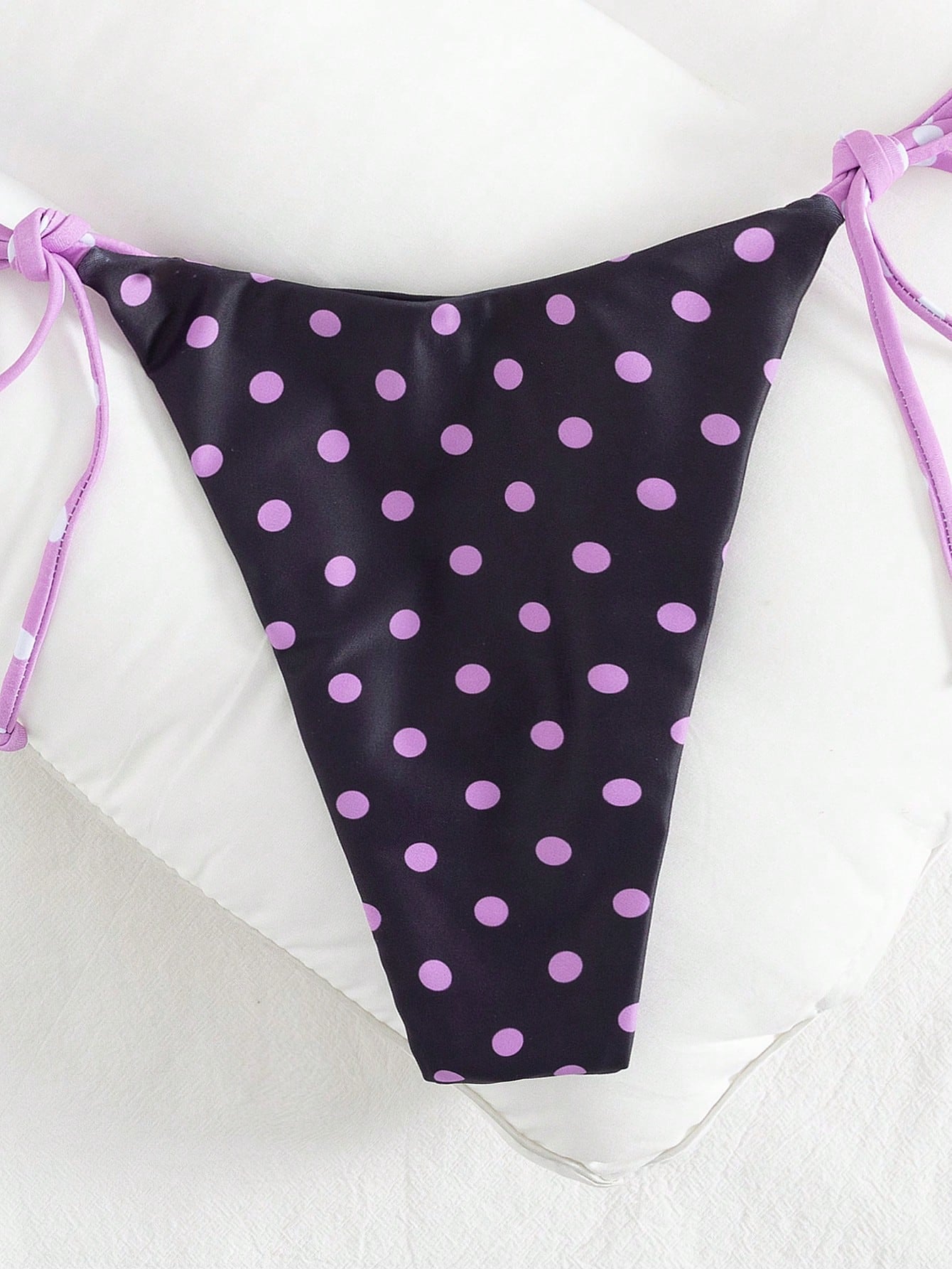 Polka Dot Print Backless Bikini Set, Sexy Beach Vacation Pink Summer