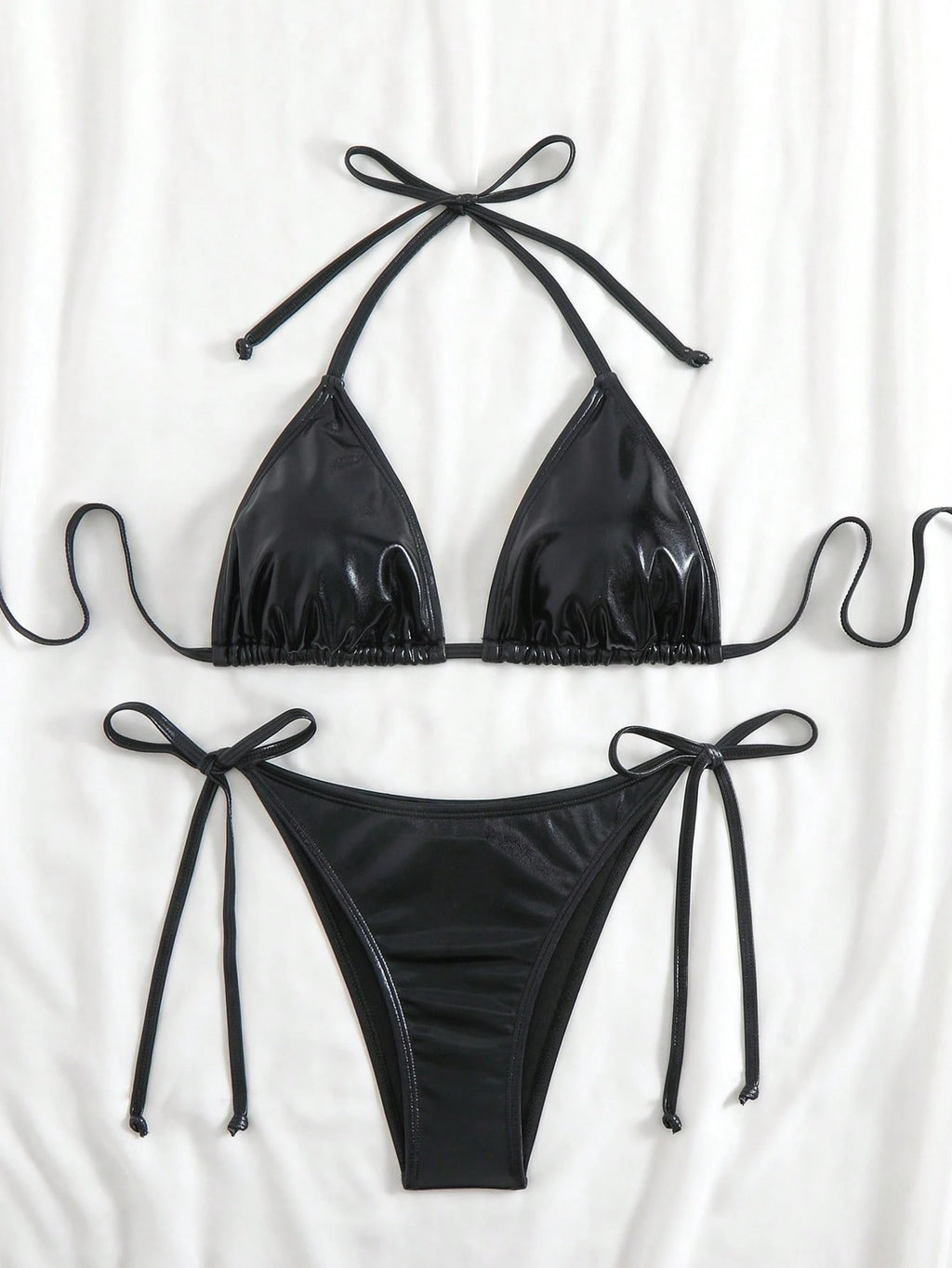 Swim Women's Beach Swimwear Set With Metallic Decor For Summer Beach Vacation