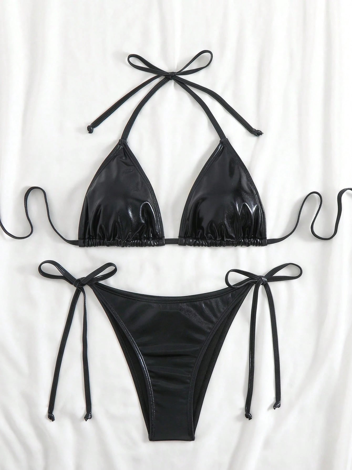 Swim Women's Beach Swimwear Set With Metallic Decor For Summer Beach Vacation