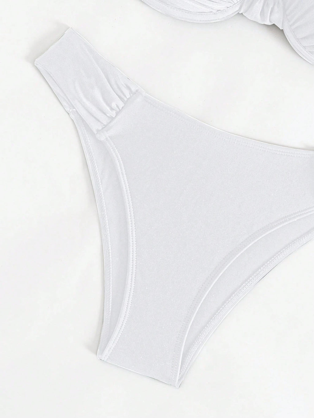 Swim Basics Women's Black Sexy Padded Support Ruched Bust Top And Bikini Bottoms