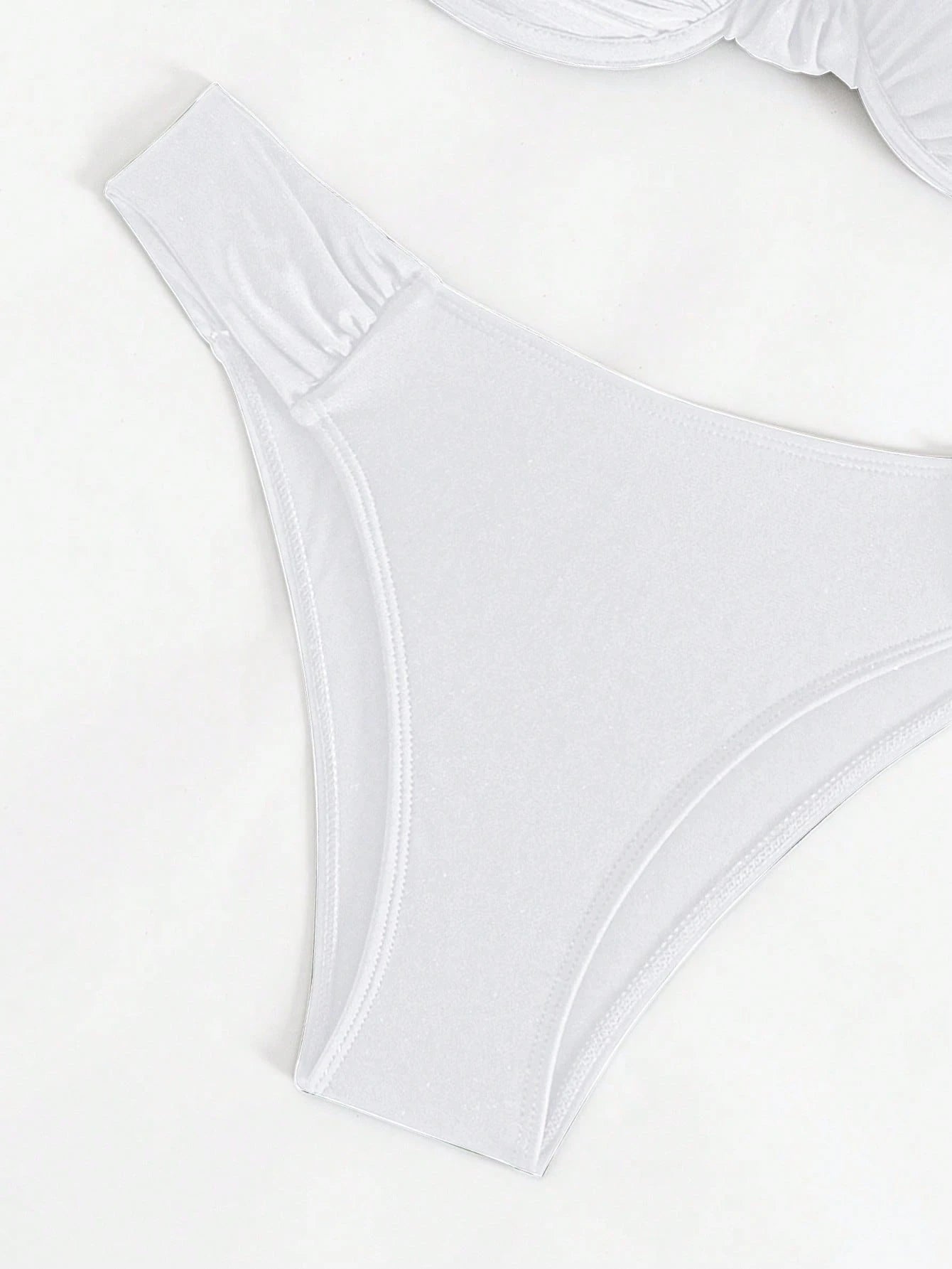 Swim Basics Women's Black Sexy Padded Support Ruched Bust Top And Bikini Bottoms