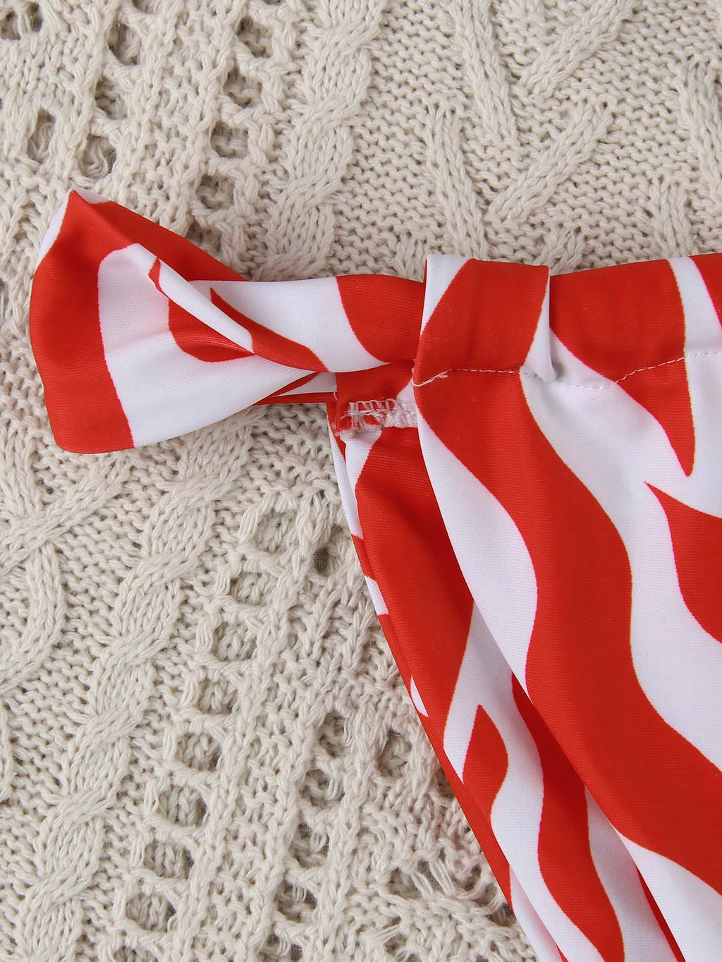 Women's Elegant Fashion Red & White Striped Print Sexy Halter Casual