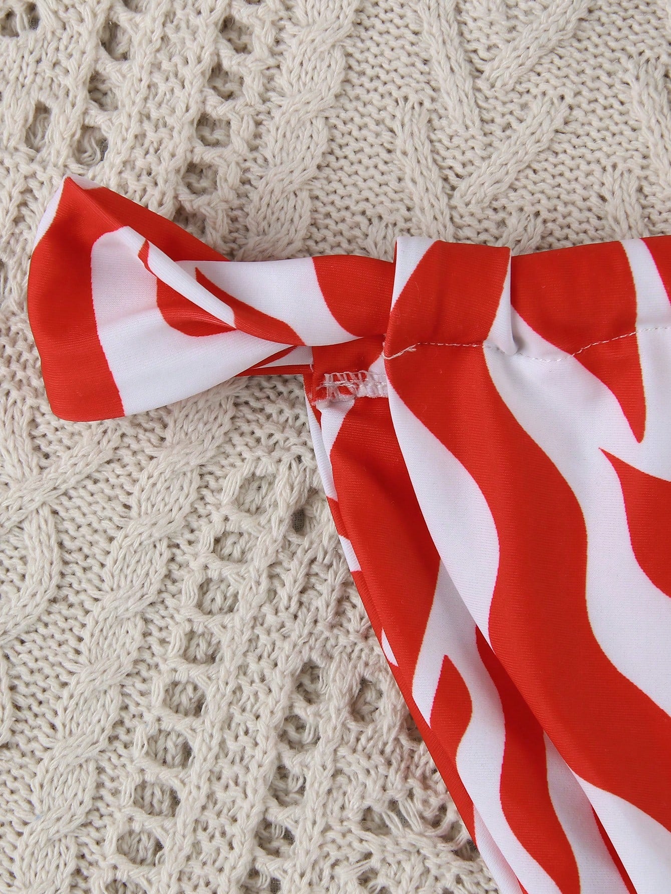 Women's Elegant Fashion Red & White Striped Print Sexy Halter Casual