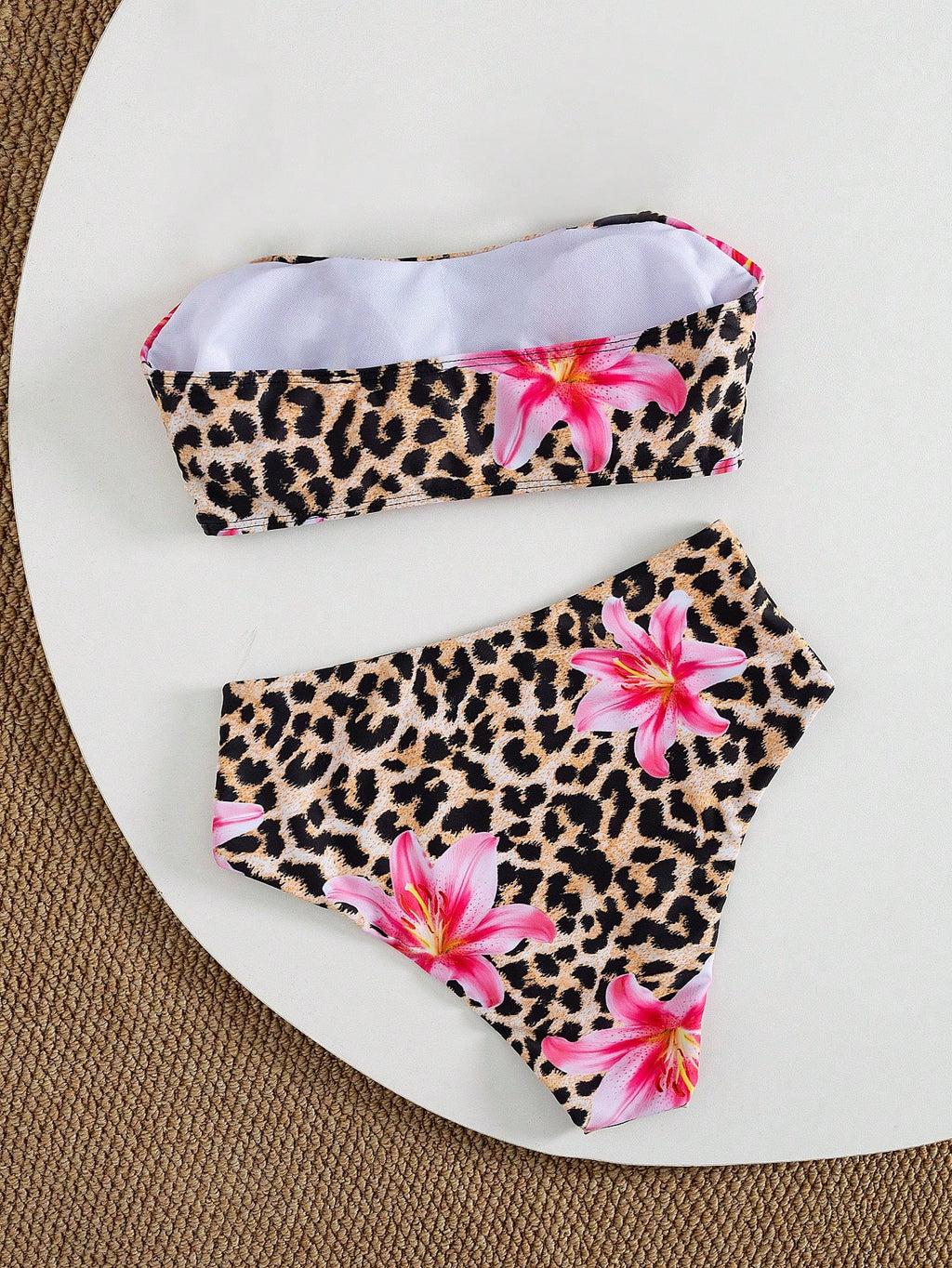 Swim Lushoire Women's Summer Vacation Beach Retro Print Detachable