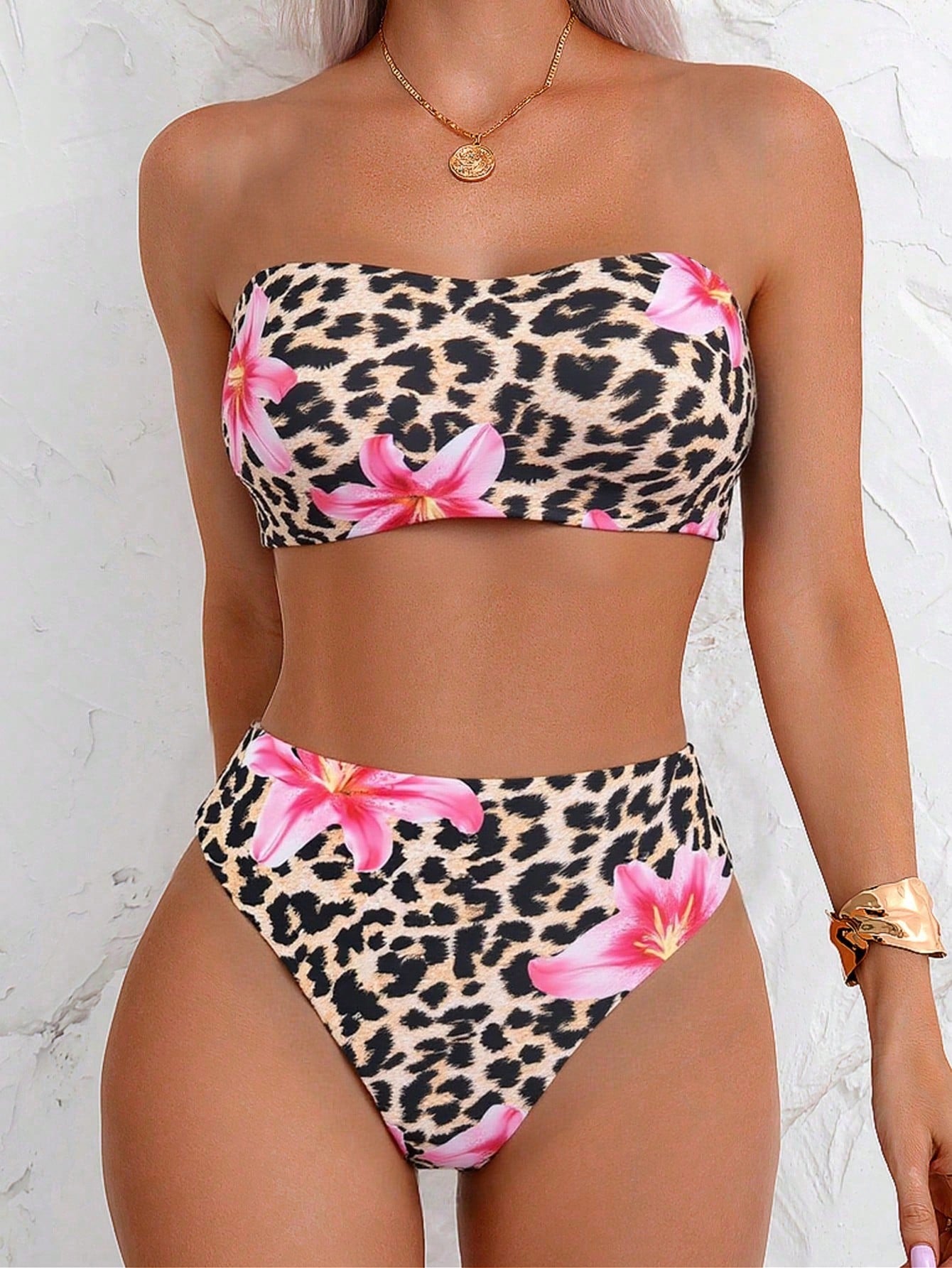 Swim Lushoire Women's Summer Vacation Beach Sexy Colorblock Plaid
