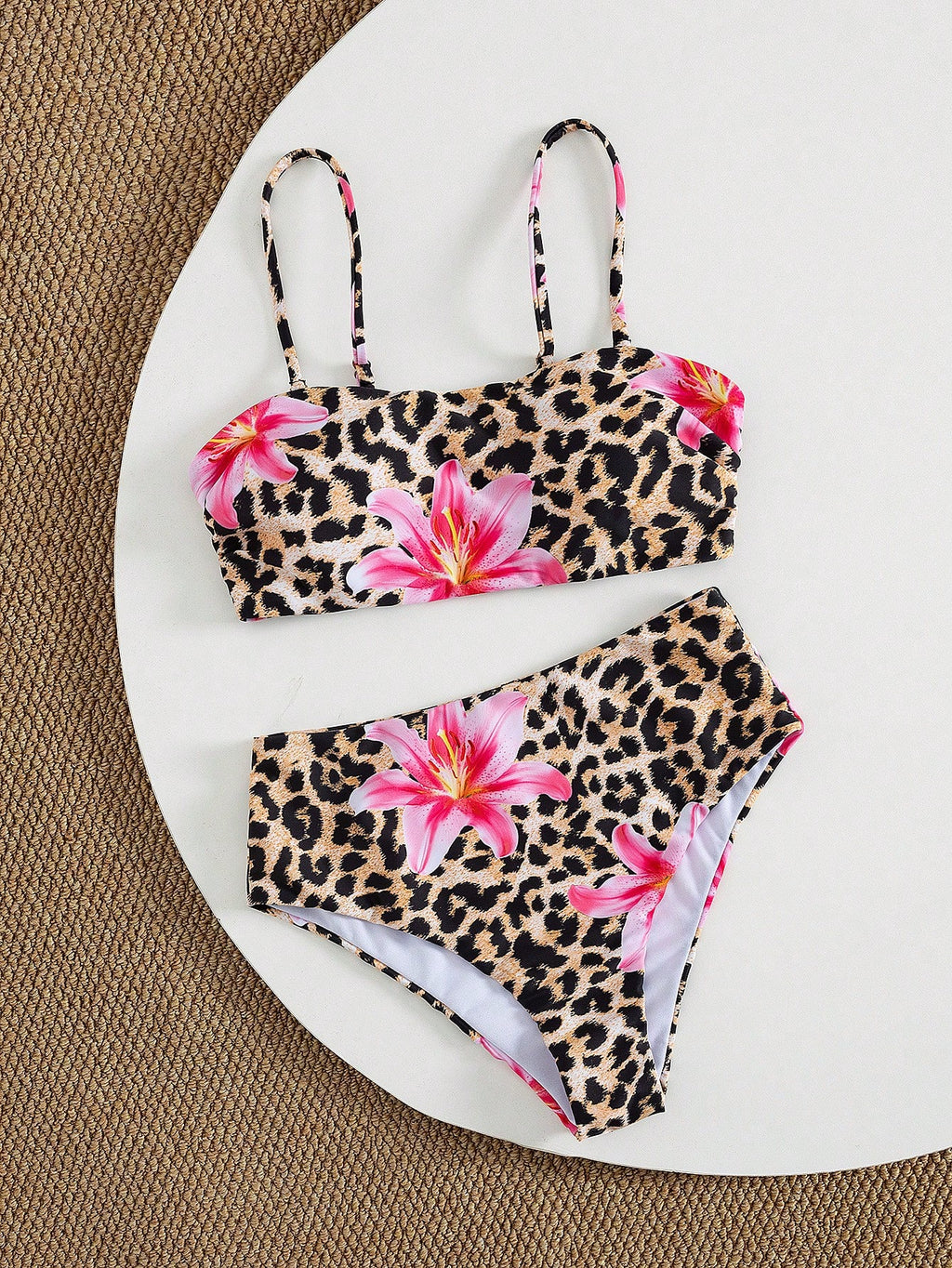 Swim Lushoire Women's Summer Vacation Beach Sexy Colorblock Plaid