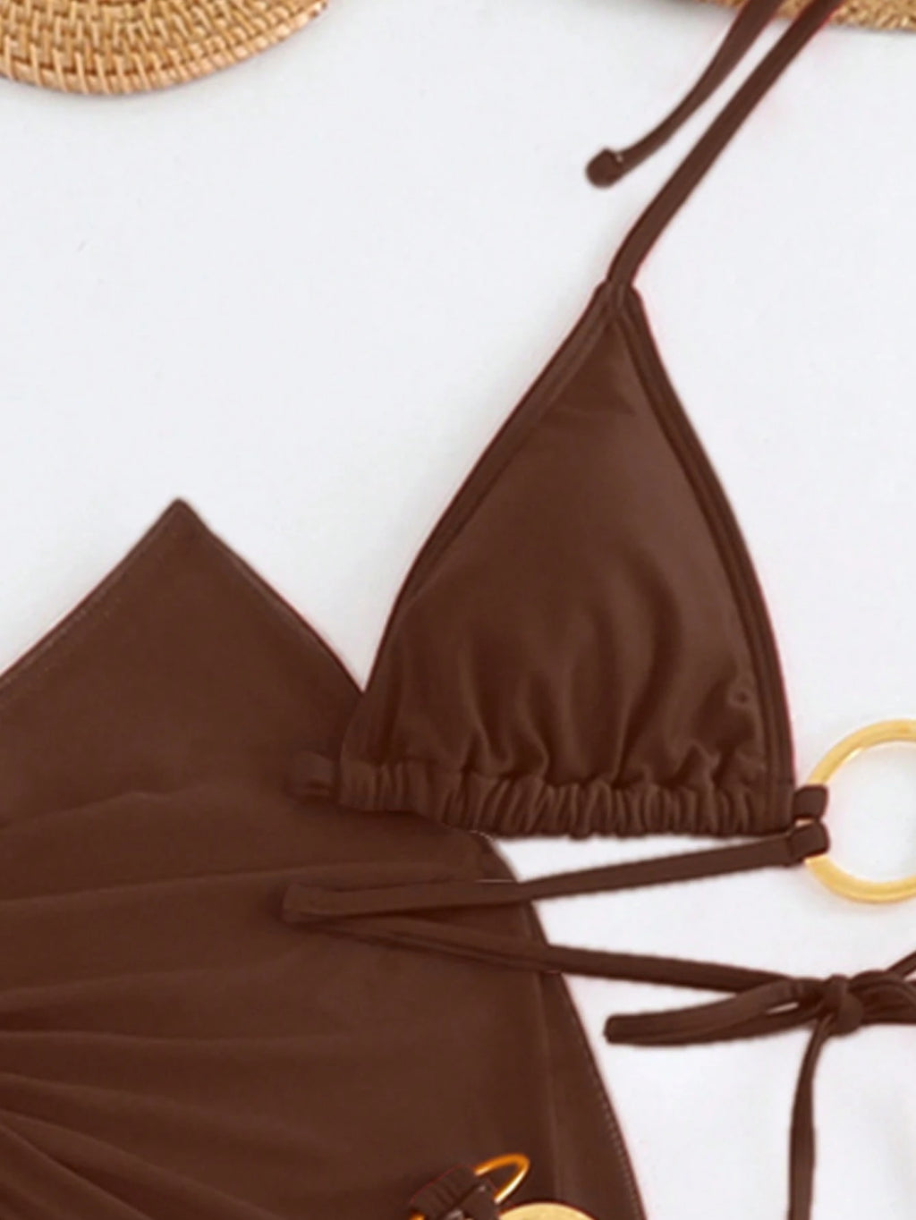 3pcs Women Bikini Swimwear Set, Mesh Mini Beach Skirt Swimwear Cover Up, Wedding Beach Swimwear Vacation - image 11