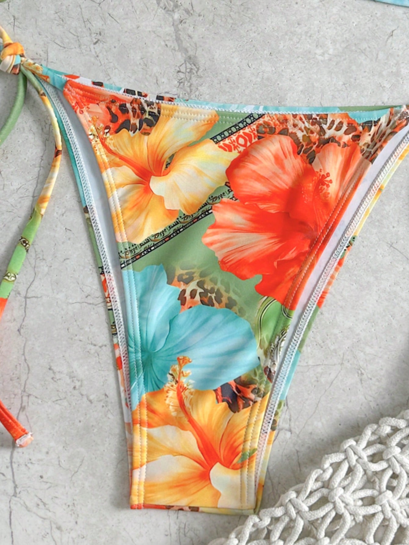 Swim Mod Women's Random Print Starfish Decor Halter Sexy Bikini Set, Summer - image 5