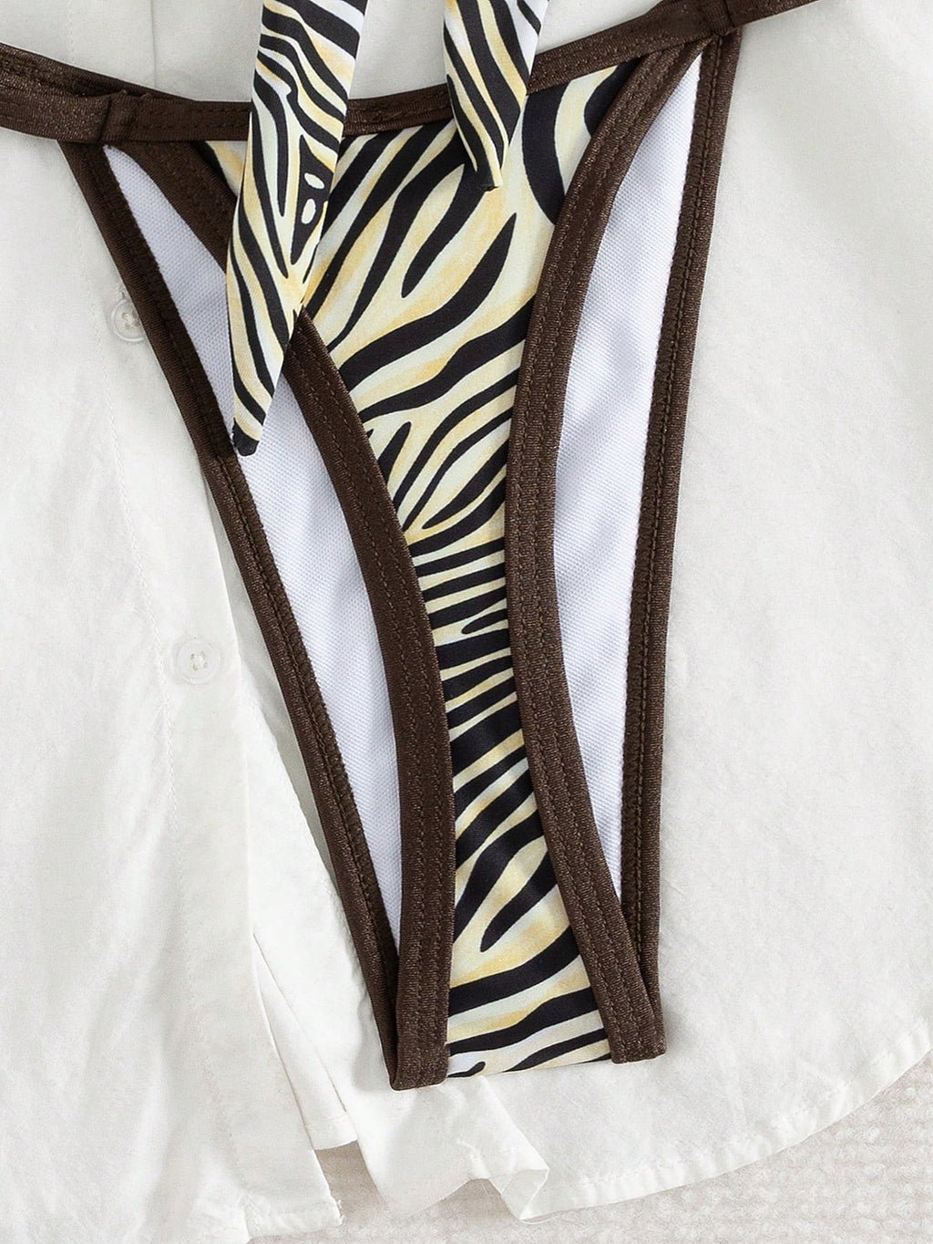 New Fashionable Sexy Striped Print Bandeau Women's Bikini Swimsuit