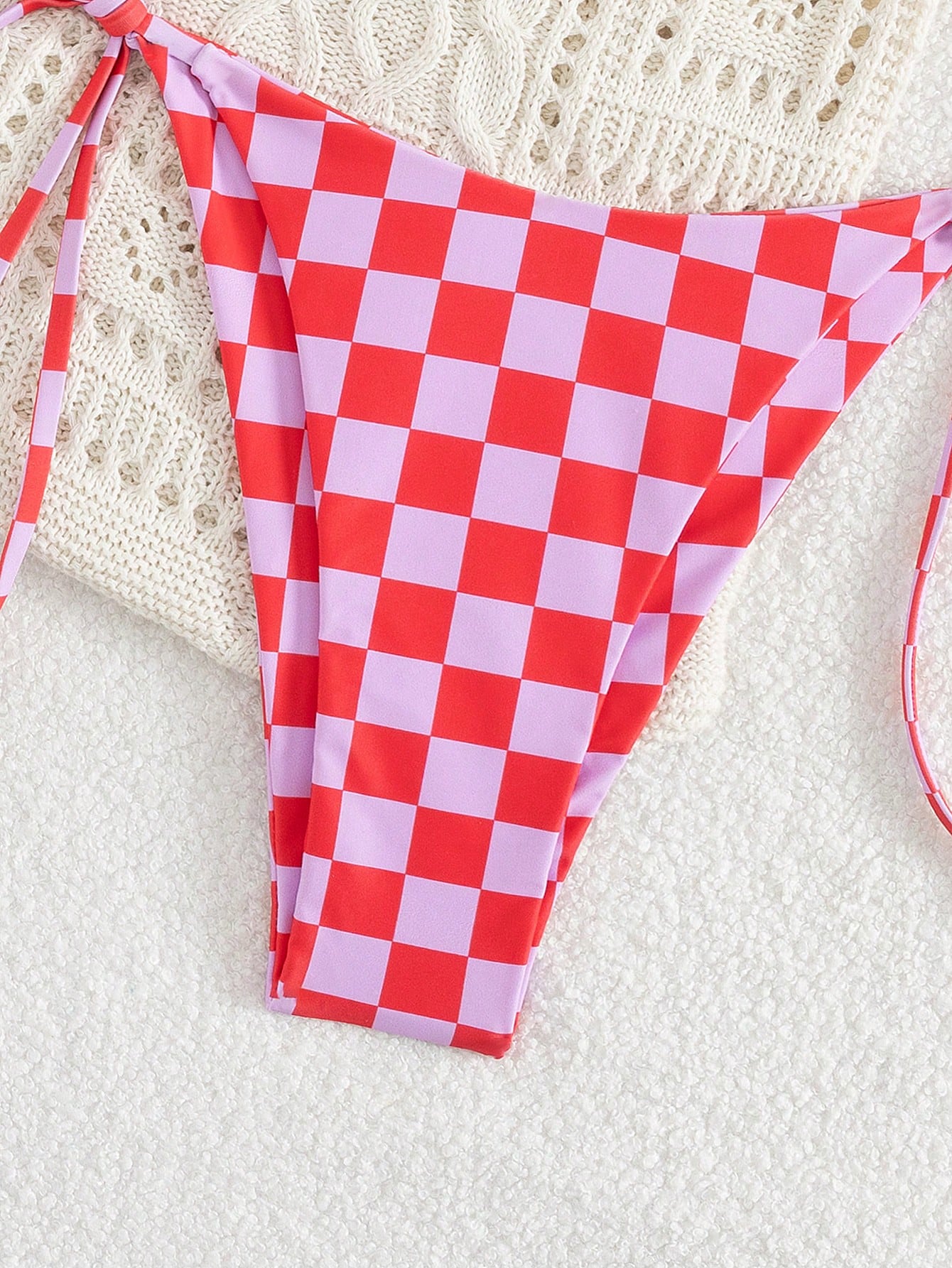 Summer Women's Striped Bikini Set, Halter Neck Tie Backless Swimwear, High Elast