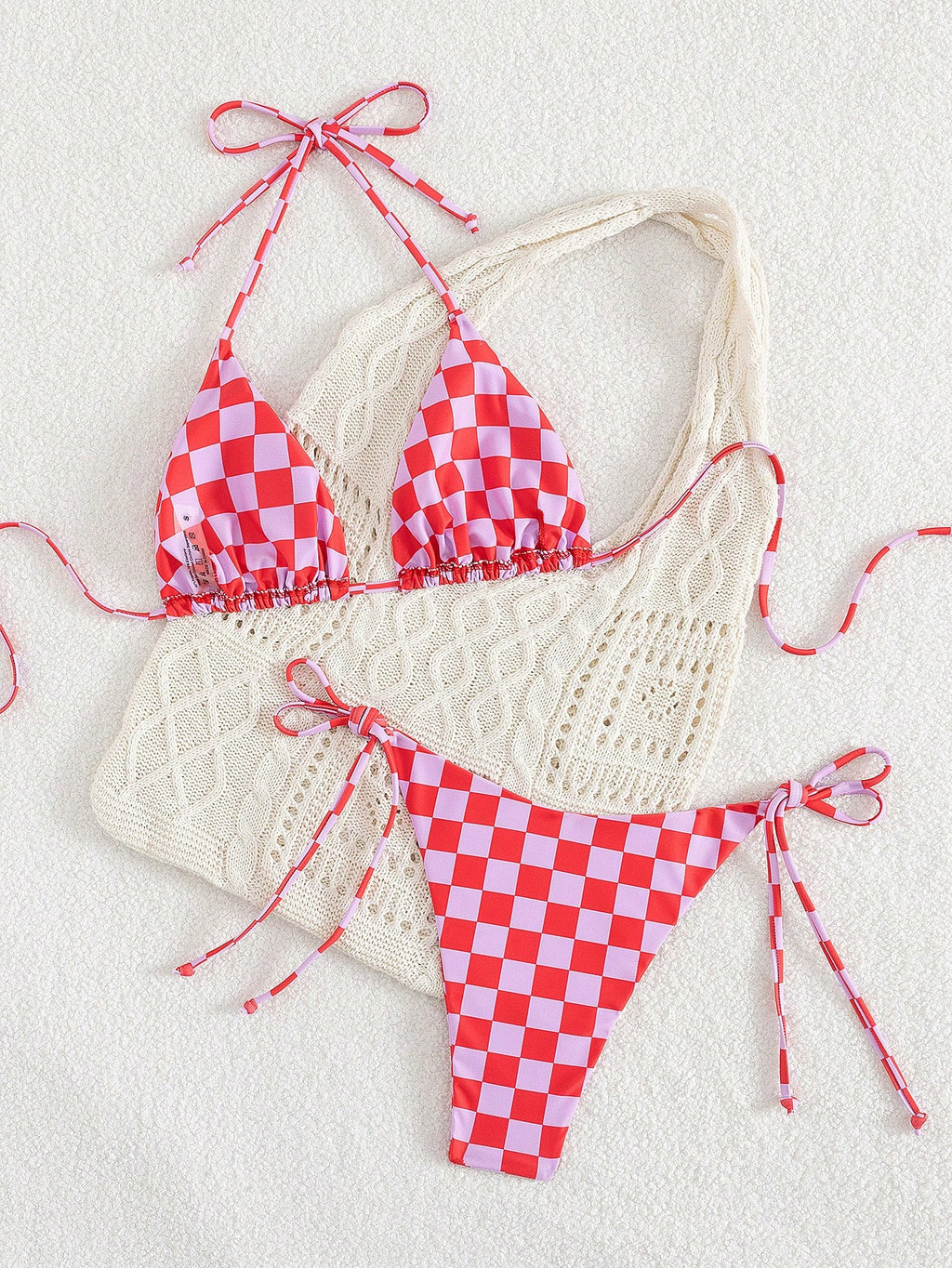 Women's Summer Bikini Set Set, Halter Tie Backless Ladies Swimwear,
