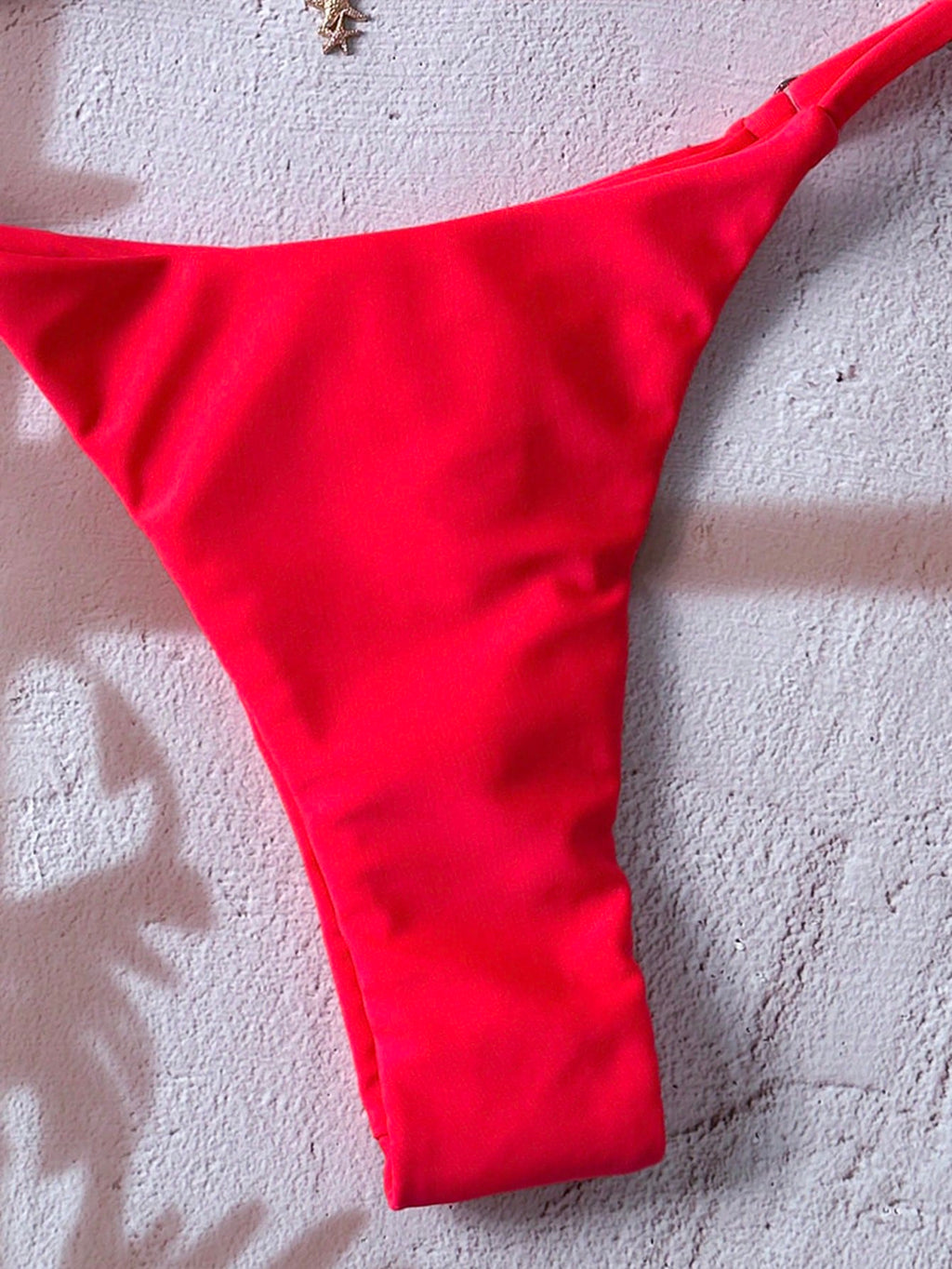 Elavelle Springbreak Women's Solid Color Halter Metal Pendant Swimwear Sexy Thon
