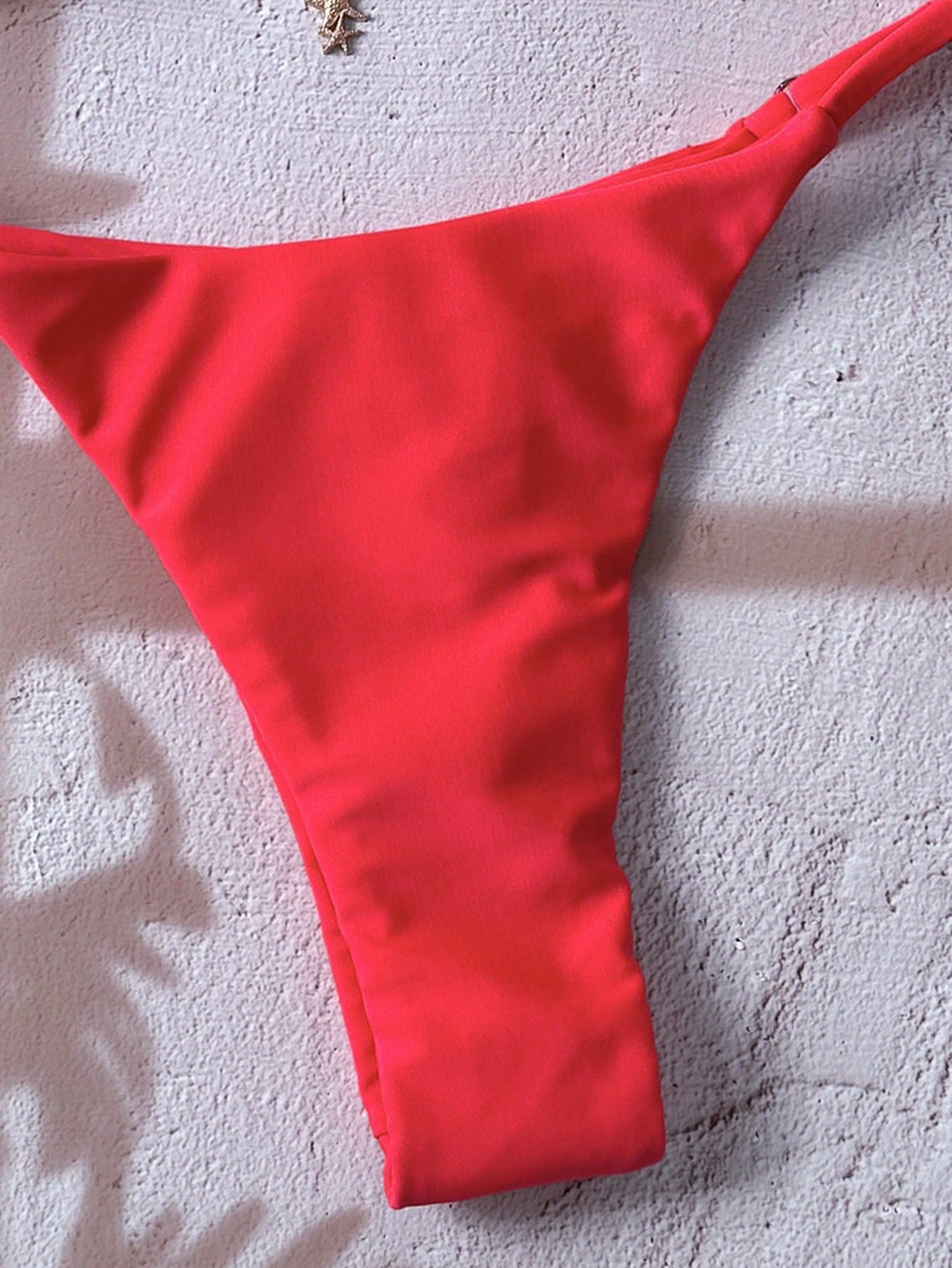 Elavelle Springbreak Women's Solid Color Halter Metal Pendant Swimwear Sexy Thon