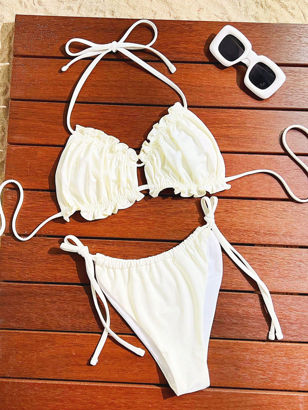 Swim SXY Women's Summer Beach Polka Dot Halter Tie Sexy Bikini &