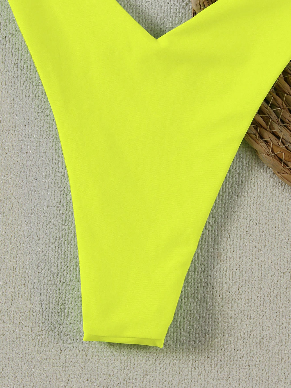 Women's Fashionable Elegant Bright Yellow Floral Decor Sexy Halter Casual Bikini Set Set, Suitable For Beach, - image 11