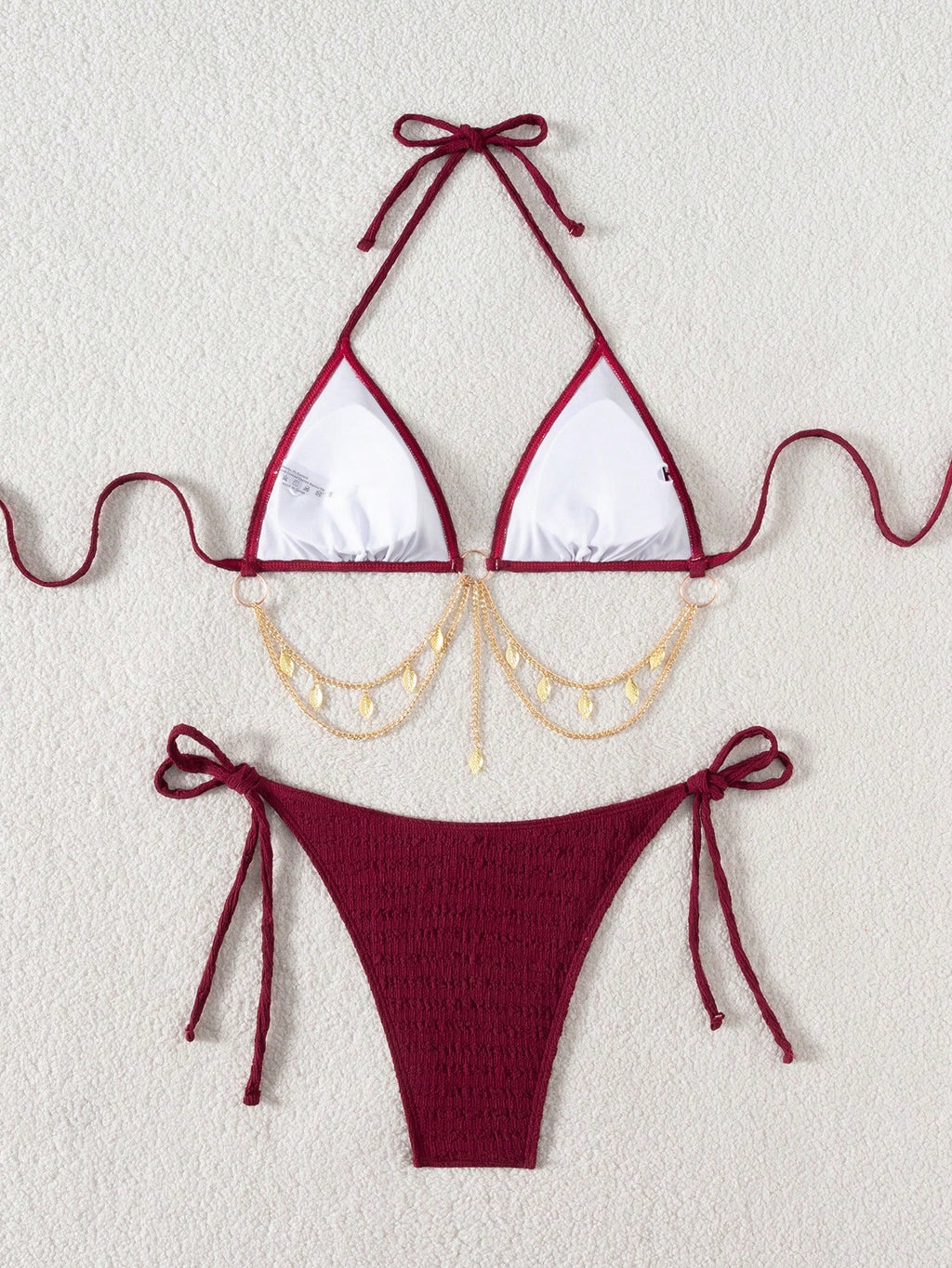 Swim SXY Springbreak Women Summer Beach Solid Color Halter Tie Sexy