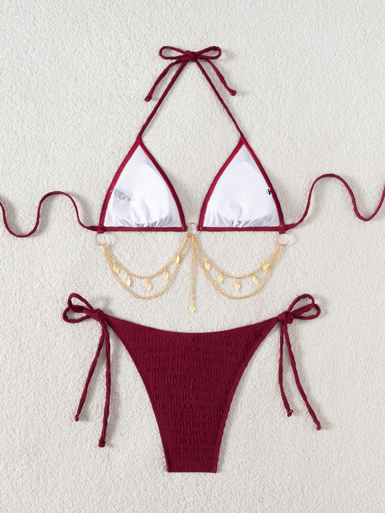 Swim SXY Springbreak Women Summer Beach Solid Color Halter Tie Sexy