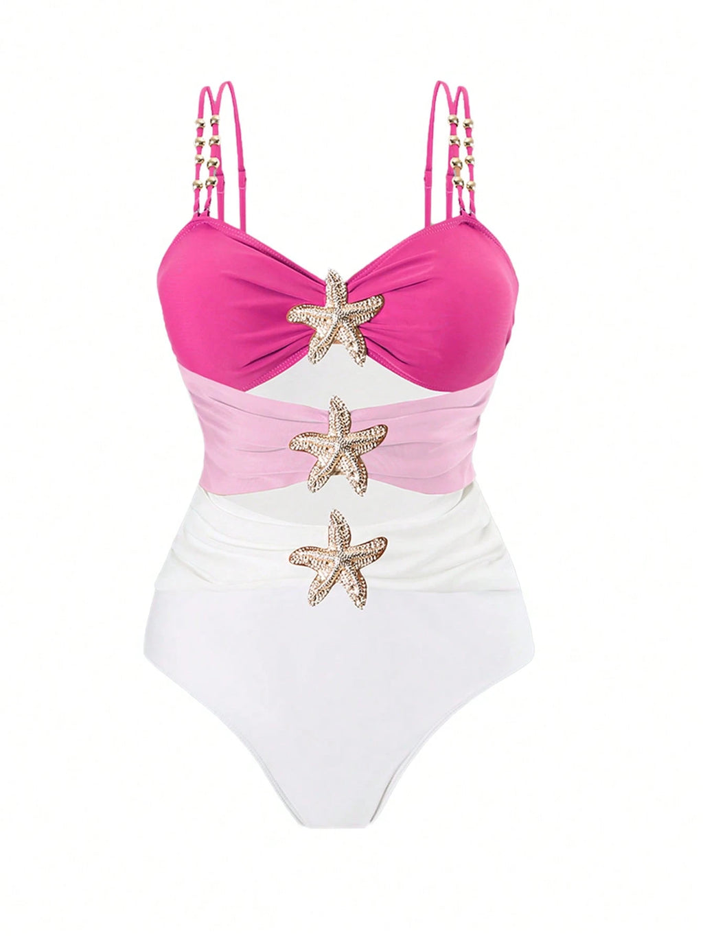 Swim Oasis Plus Size Onepiece Swimsuit, Ombre Blue To Navy Starfish Metal Decor, Simple & Elegant Beach - image 20