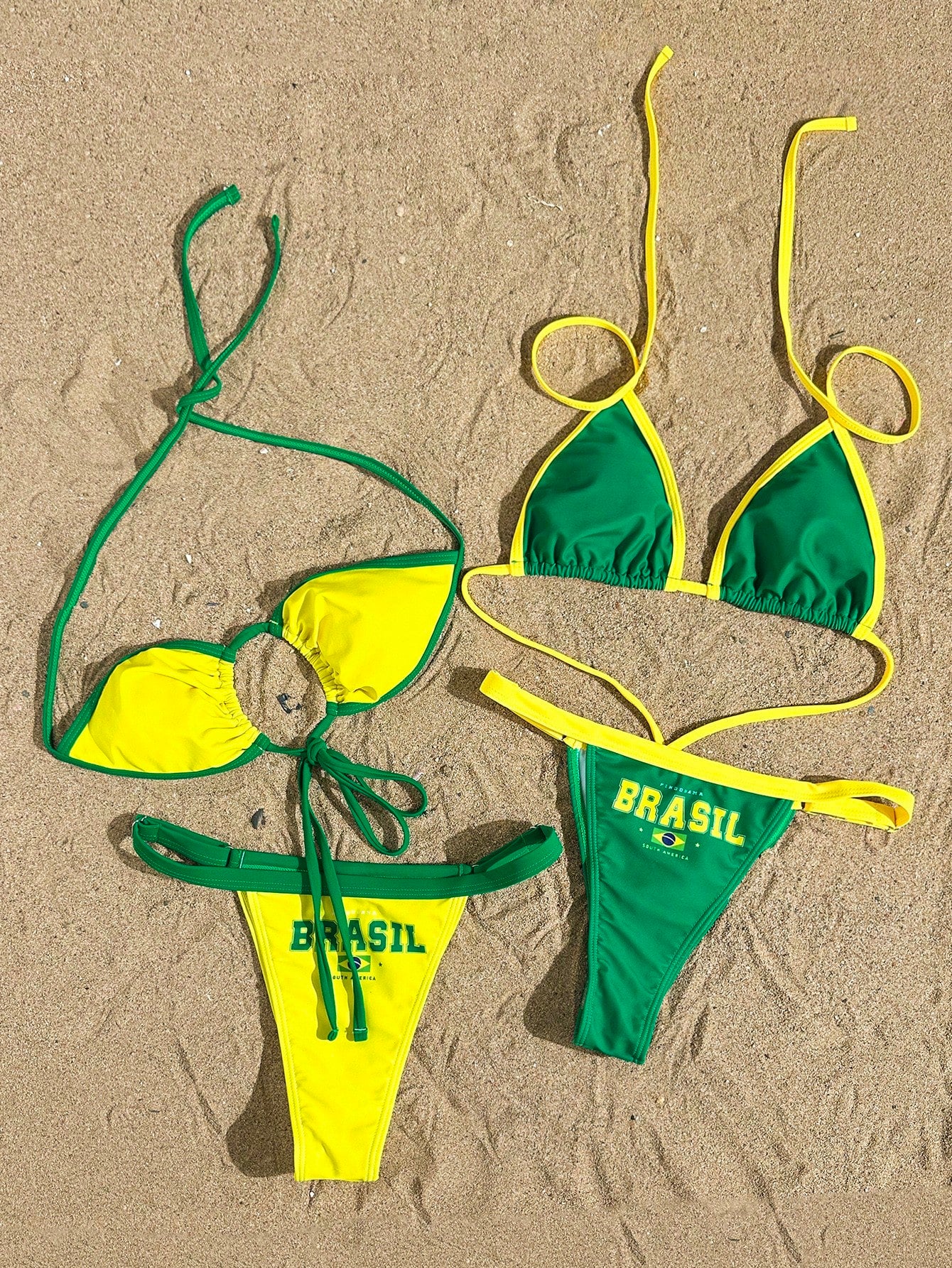 Swim Vcay Women Swimsuit Set: Backless Strap Top And Thong Bikini Bottom Beach Vacation Multi-Piece Swimwear, - image 8
