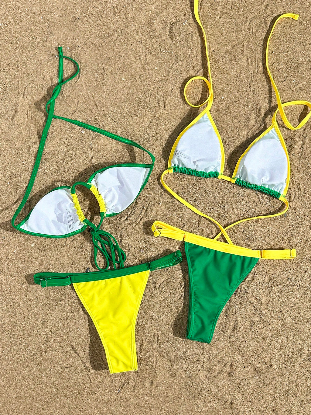 Swim Vcay Women Swimsuit Set: Backless Strap Top And Thong Bikini Bottom Beach Vacation Multi-Piece Swimwear, - image 9