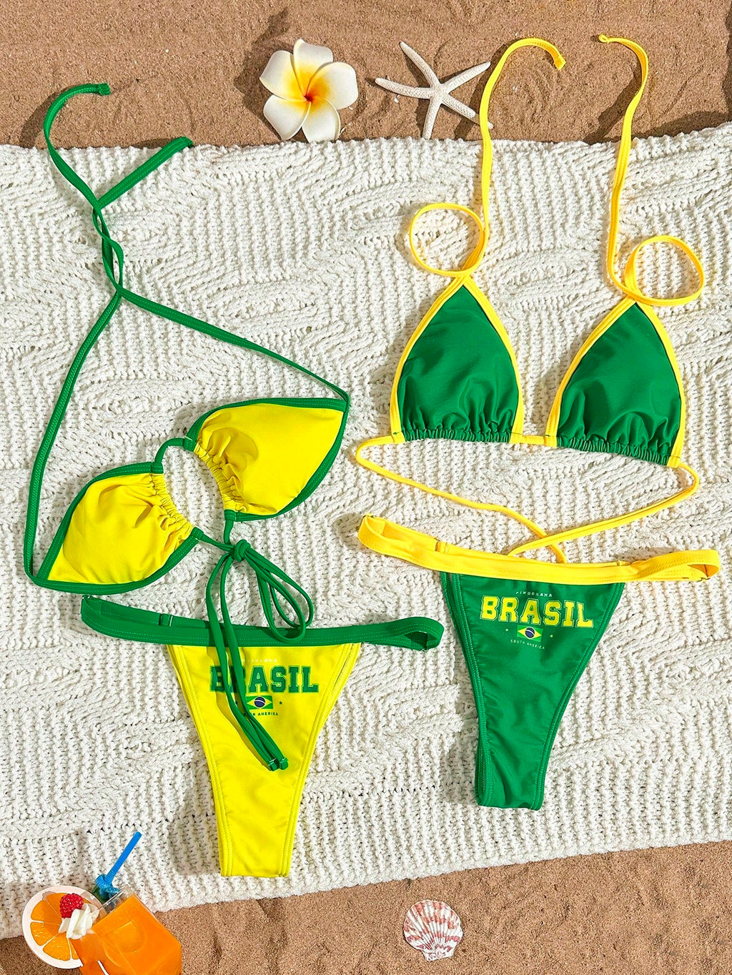 Swim Vcay Women Swimsuit Set: Backless Strap Top And Thong Bikini Bottom Beach Vacation Multi-Piece Swimwear, - image 10