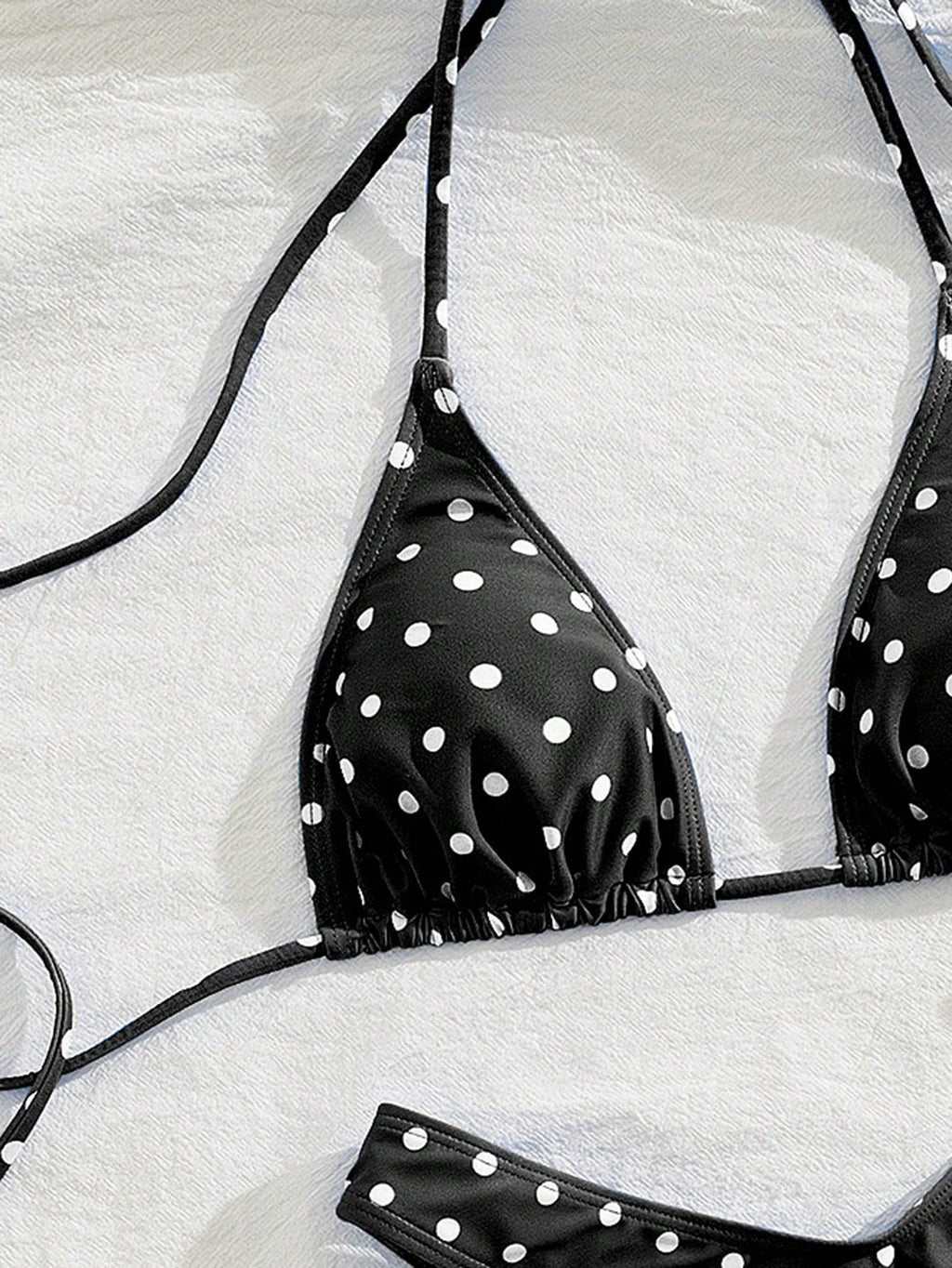 PEPPERMOLLY New Soft Padded Blue & White Polka Dot Print Spaghetti Strap Backless Sexy Party Bikini Set, - image 9