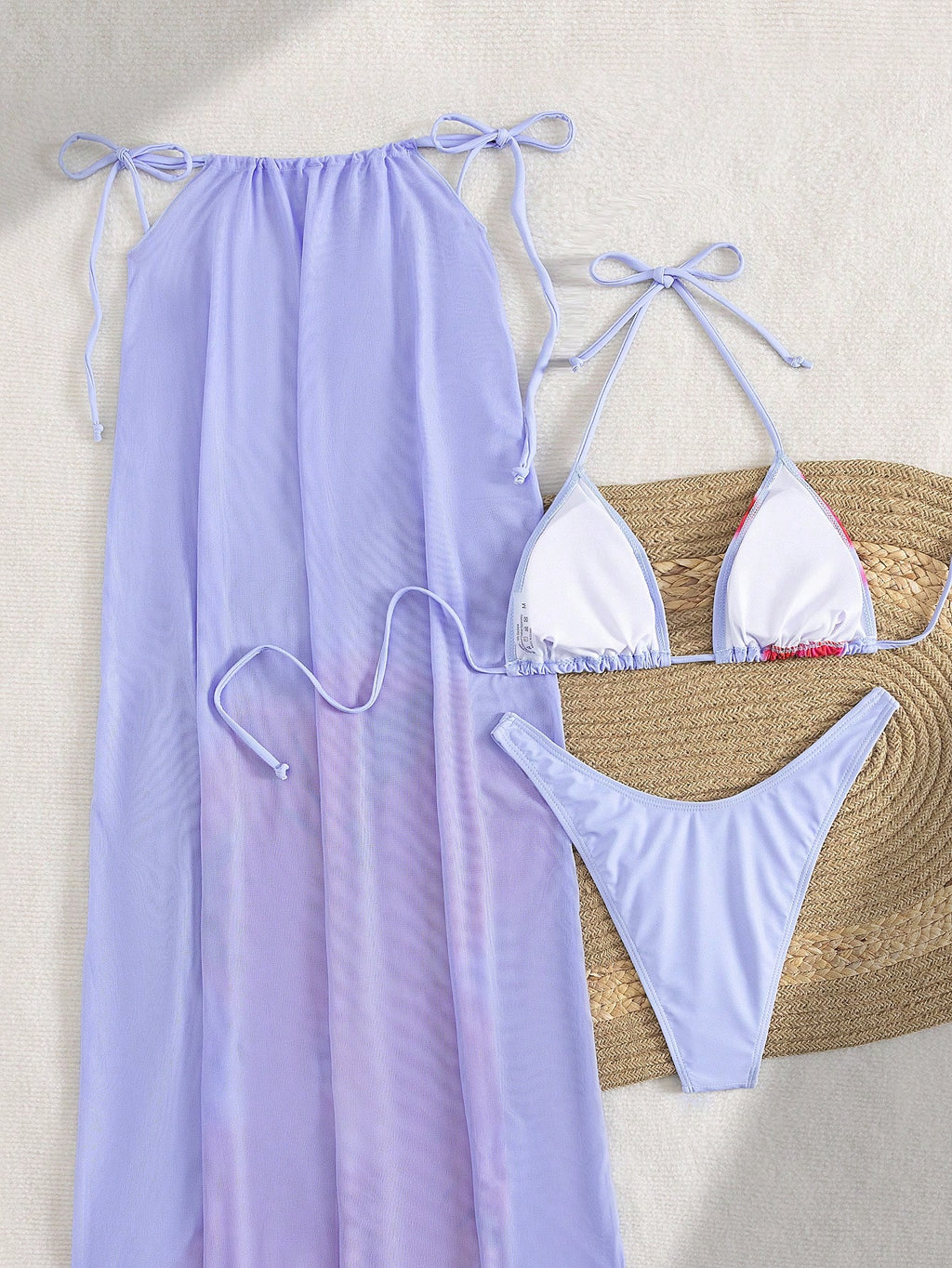 3pcs/Set Women Summer Floral Print Halter Bohemian Beach Holiday