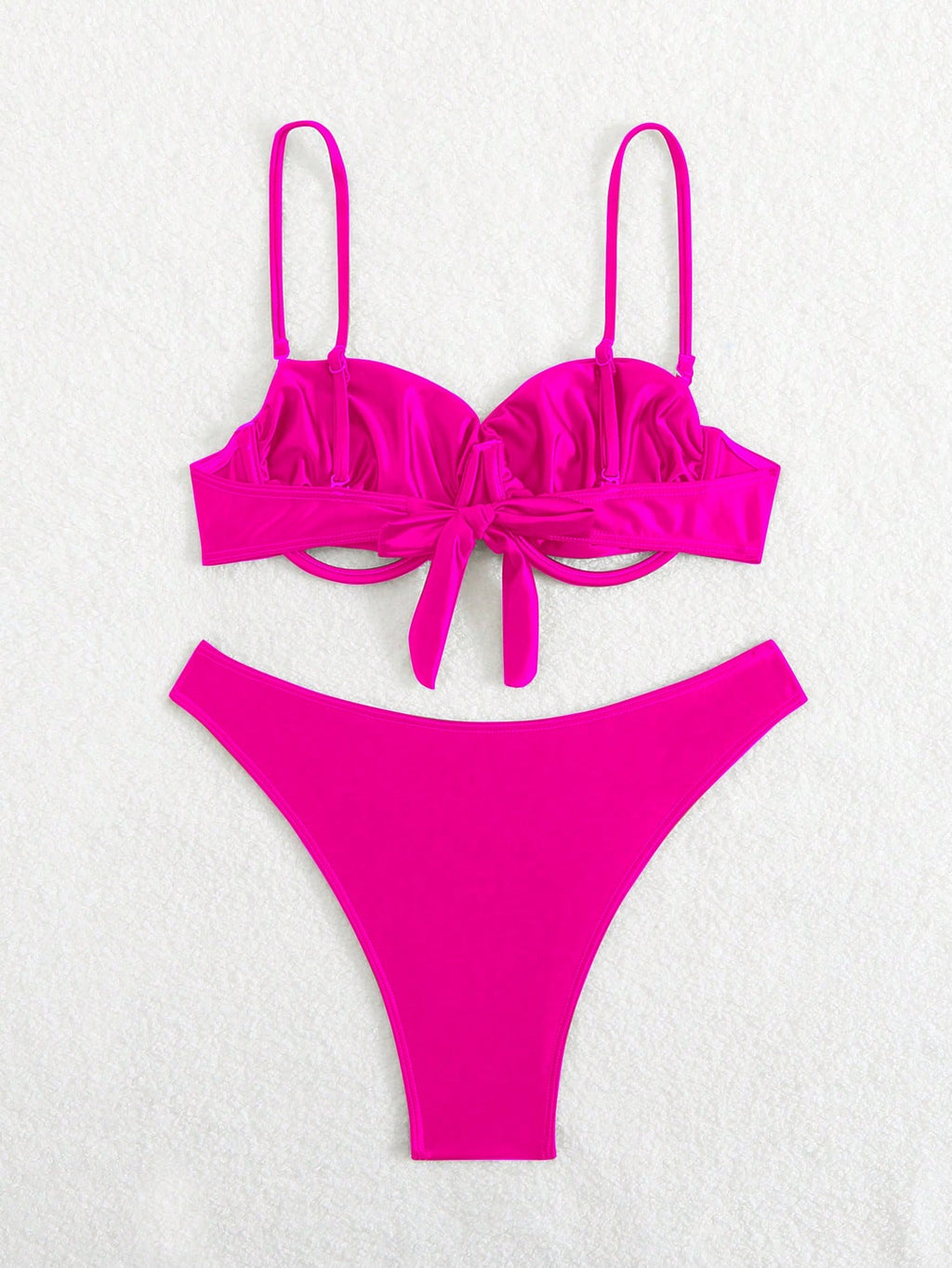 Swim SXY New Style Spaghetti Strap Hollow-Out Wire Decorated Backless Sexy Glossy Red Ladies Swimwear Set For - image 8