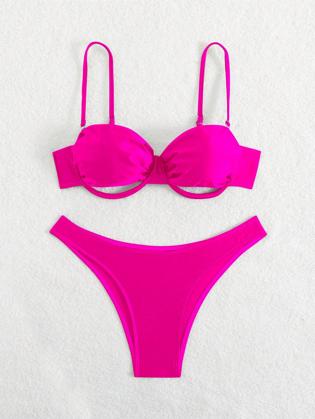 Swim SXY New Style Spaghetti Strap Hollow-Out Wire Decorated Backless Sexy Glossy Red Ladies Swimwear Set For - image 9
