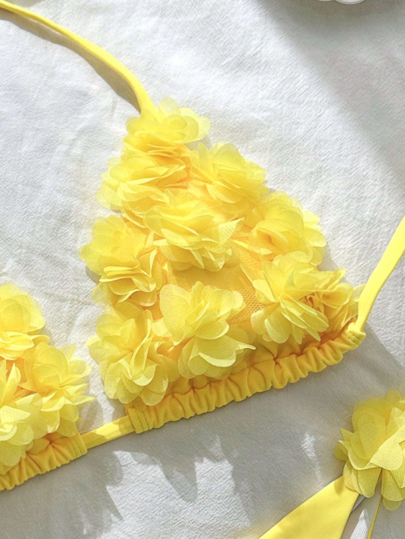 Swim Mod Solid Color Patch Halter Knotted Bikini Swimsuit For Summer Beach Vacat