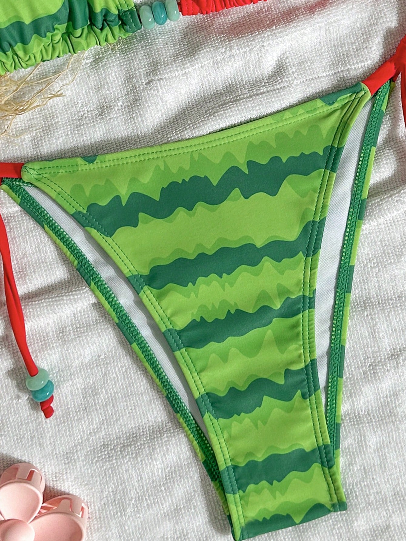 Swim Mod Women's Watermelon Print Halter Neck Tankini Bikini Set Set,